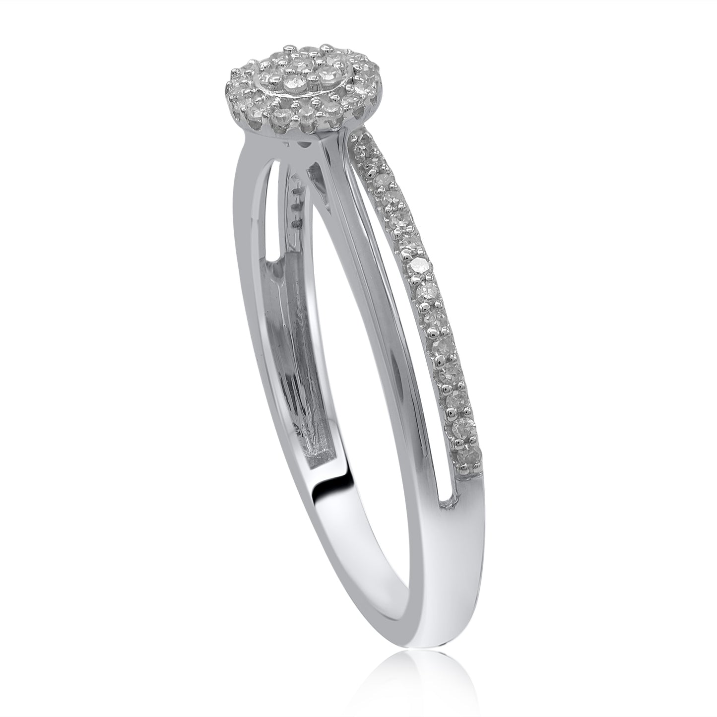 Split Shank Halo Ring in 10KT Gold