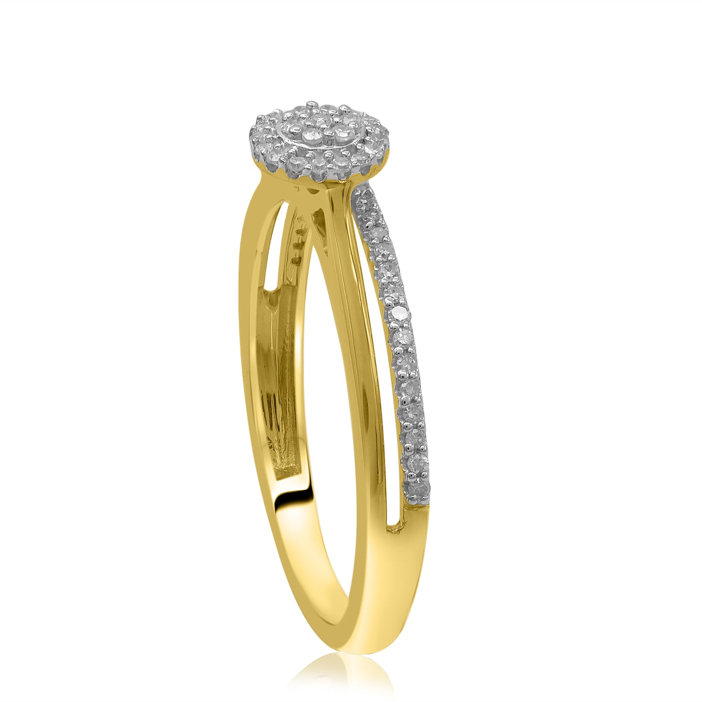Split Shank Halo Ring in 10KT Gold