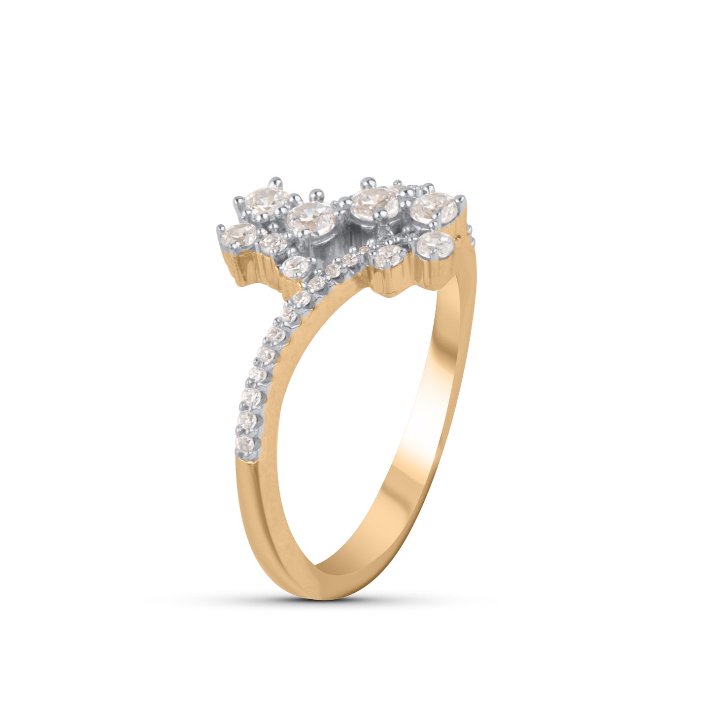Diamond Bypass Ring in 10K Gold