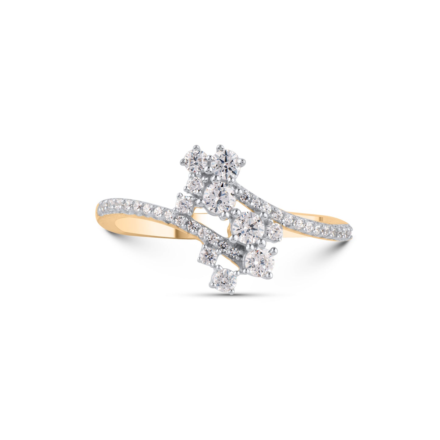 Diamond Bypass Ring in 10K Gold