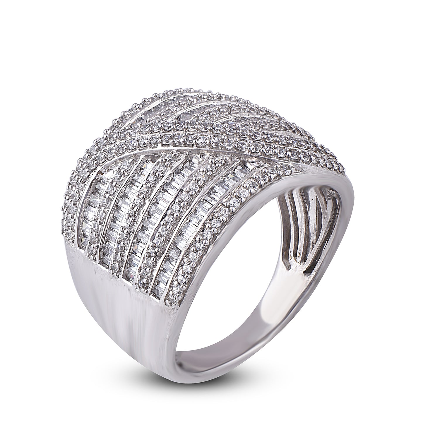 1 CT Multi-Row Diamond Band Ring in 14KT Gold