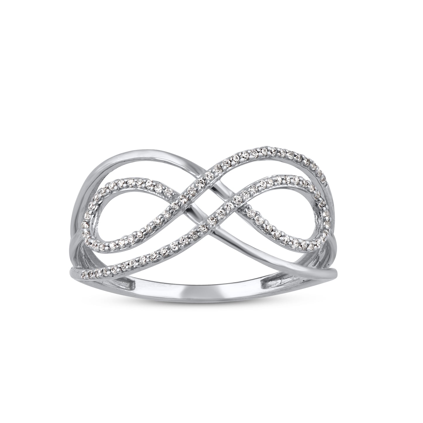 0.15 CT Infinity Criss-Cross Diamond Ring in 10KT Gold