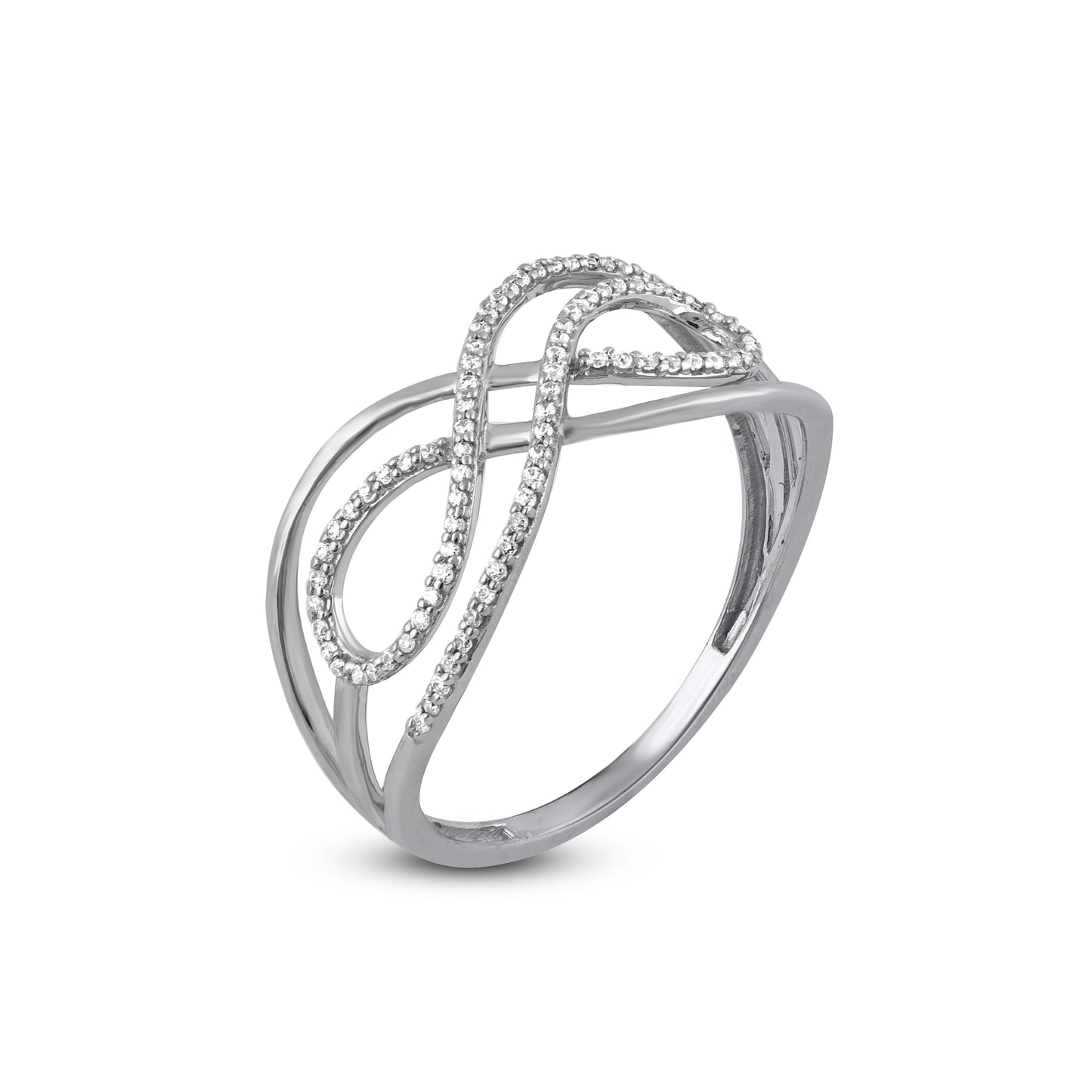 0.15 CT Infinity Criss-Cross Diamond Ring in 10KT Gold