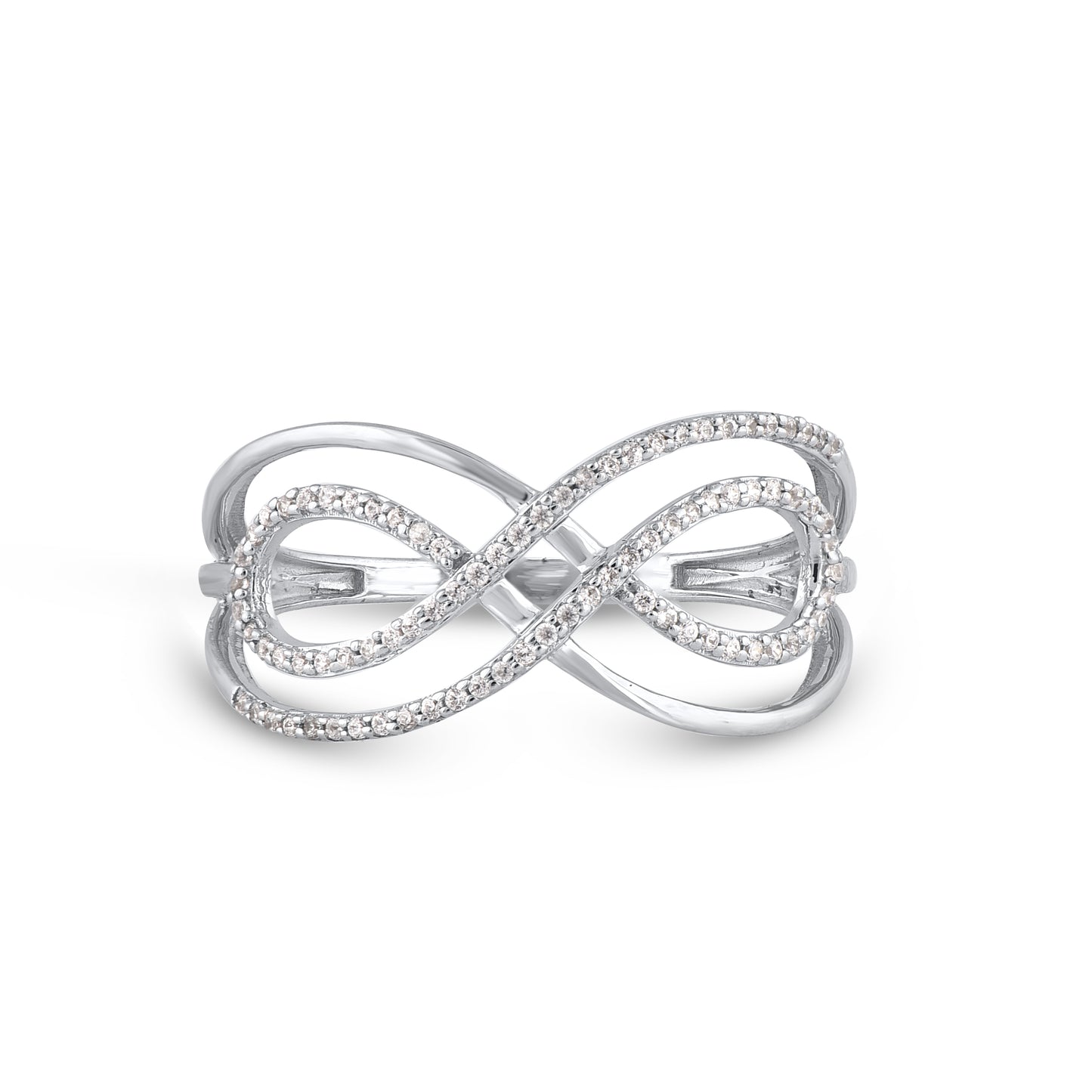 0.15 CT Infinity Criss-Cross Diamond Ring in 10KT Gold