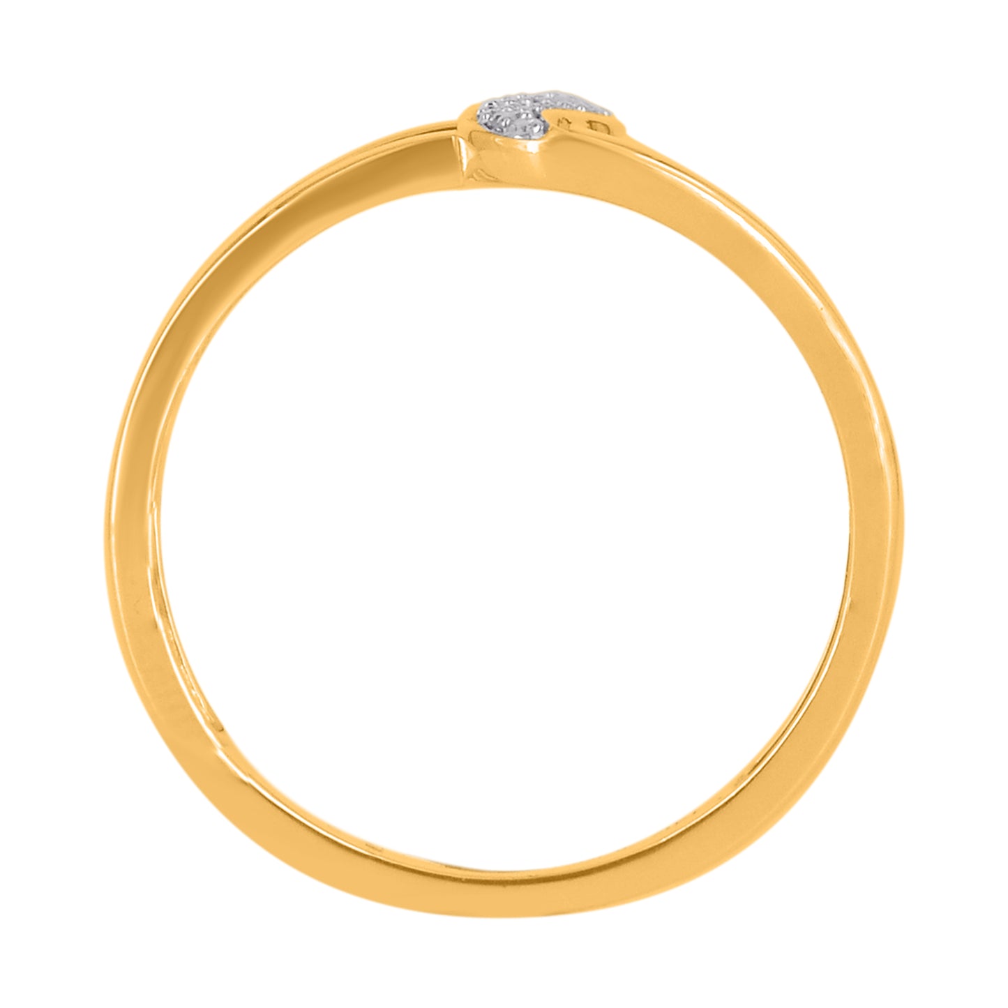0.05 Carat Natural Diamond Crossover Band Ring in 14K Yellow Gold