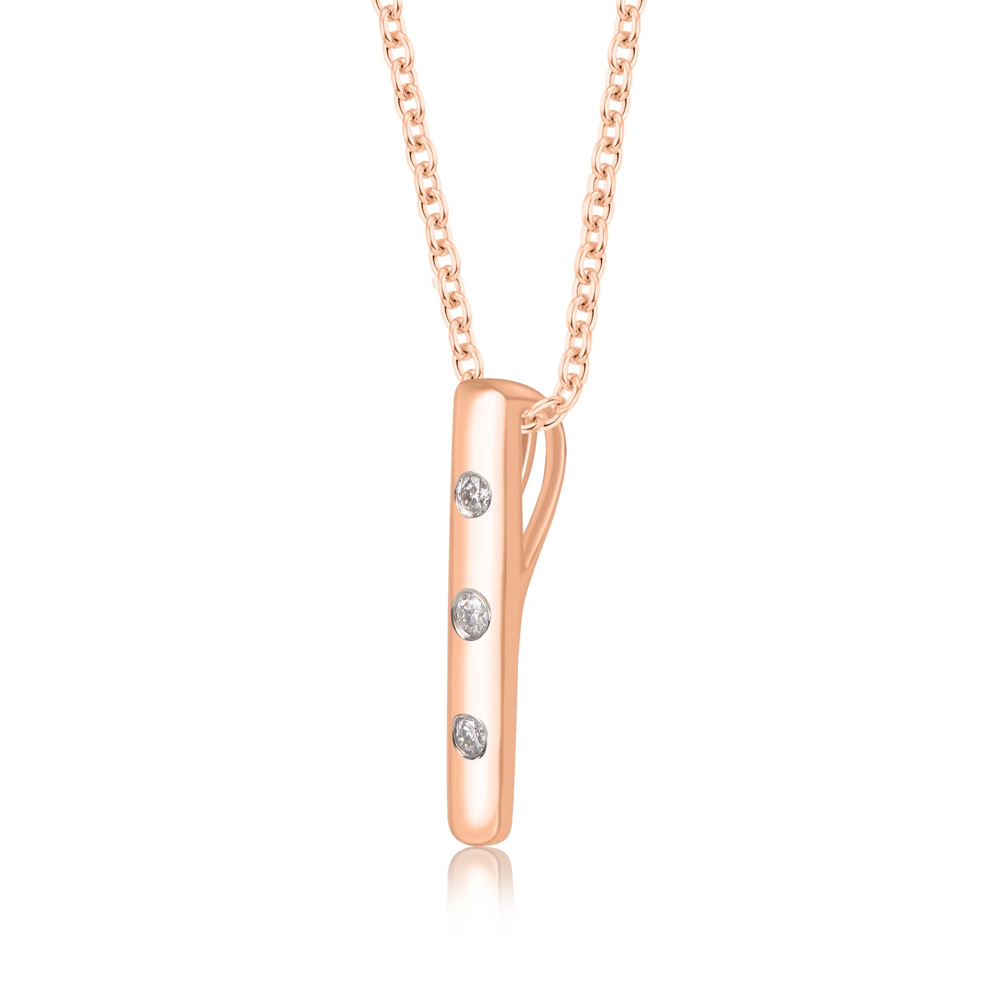 Vertical Bar Pendant Necklace in 10KT Gold