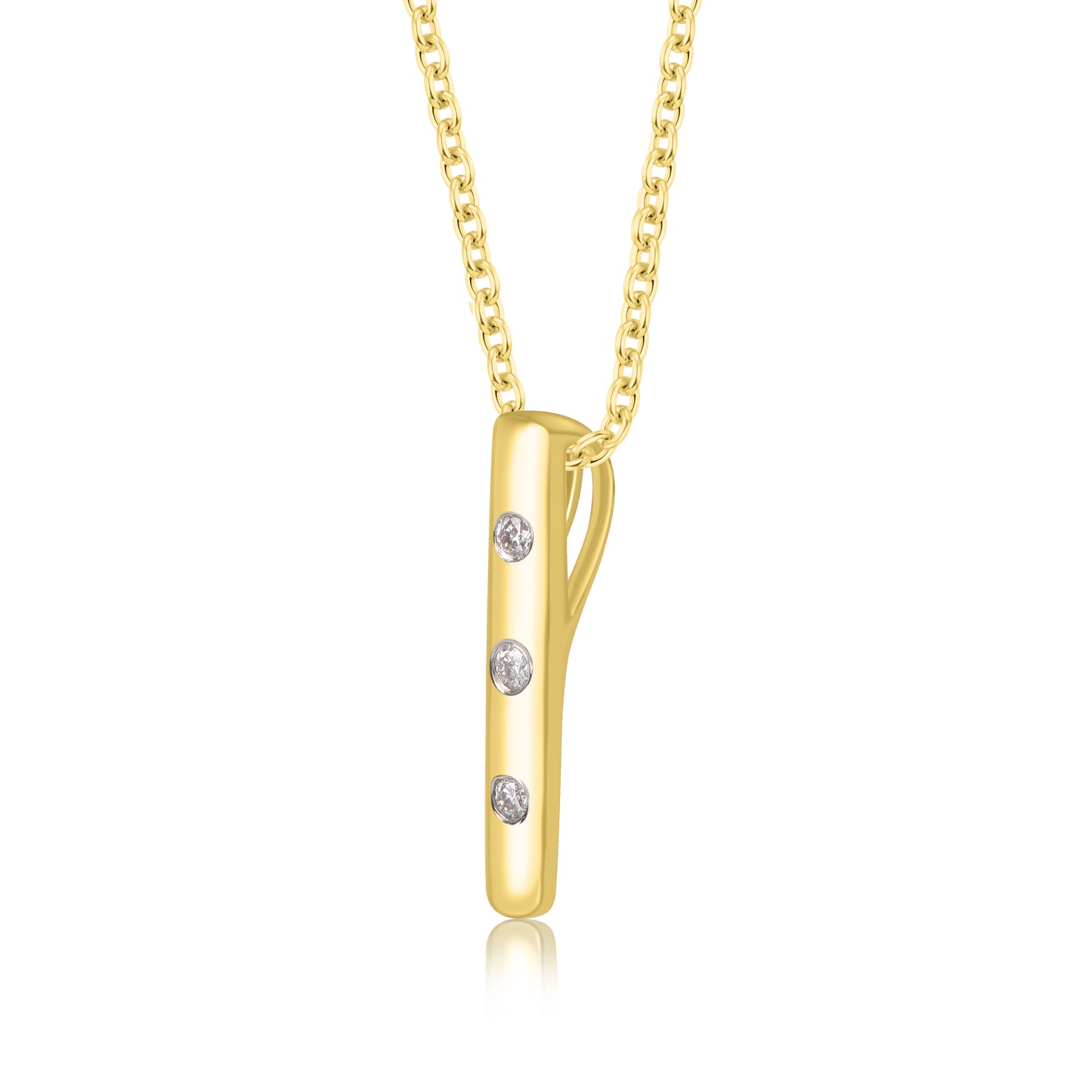 Vertical Bar Pendant Necklace in 10KT Gold