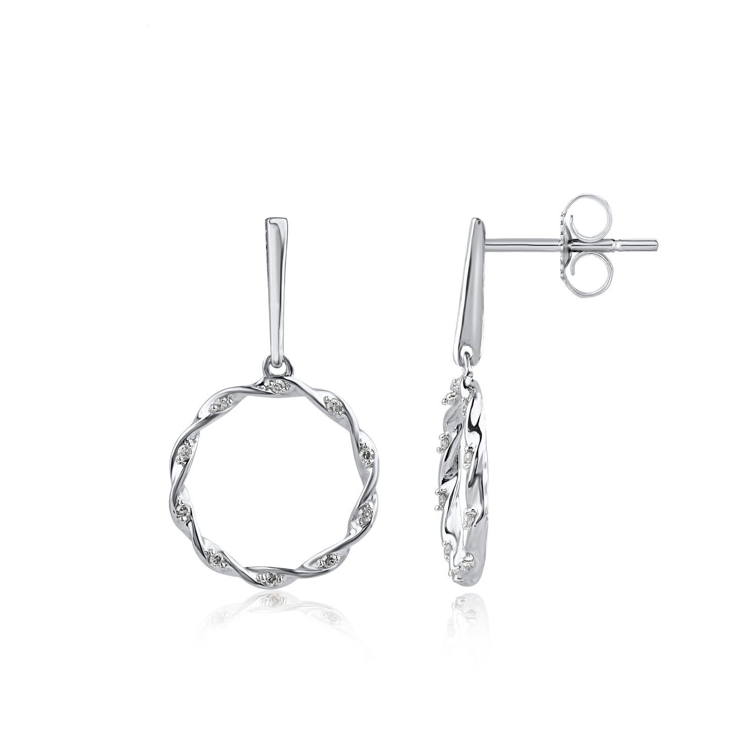 Twisted Circle Stud Earrings in 10KT Gold