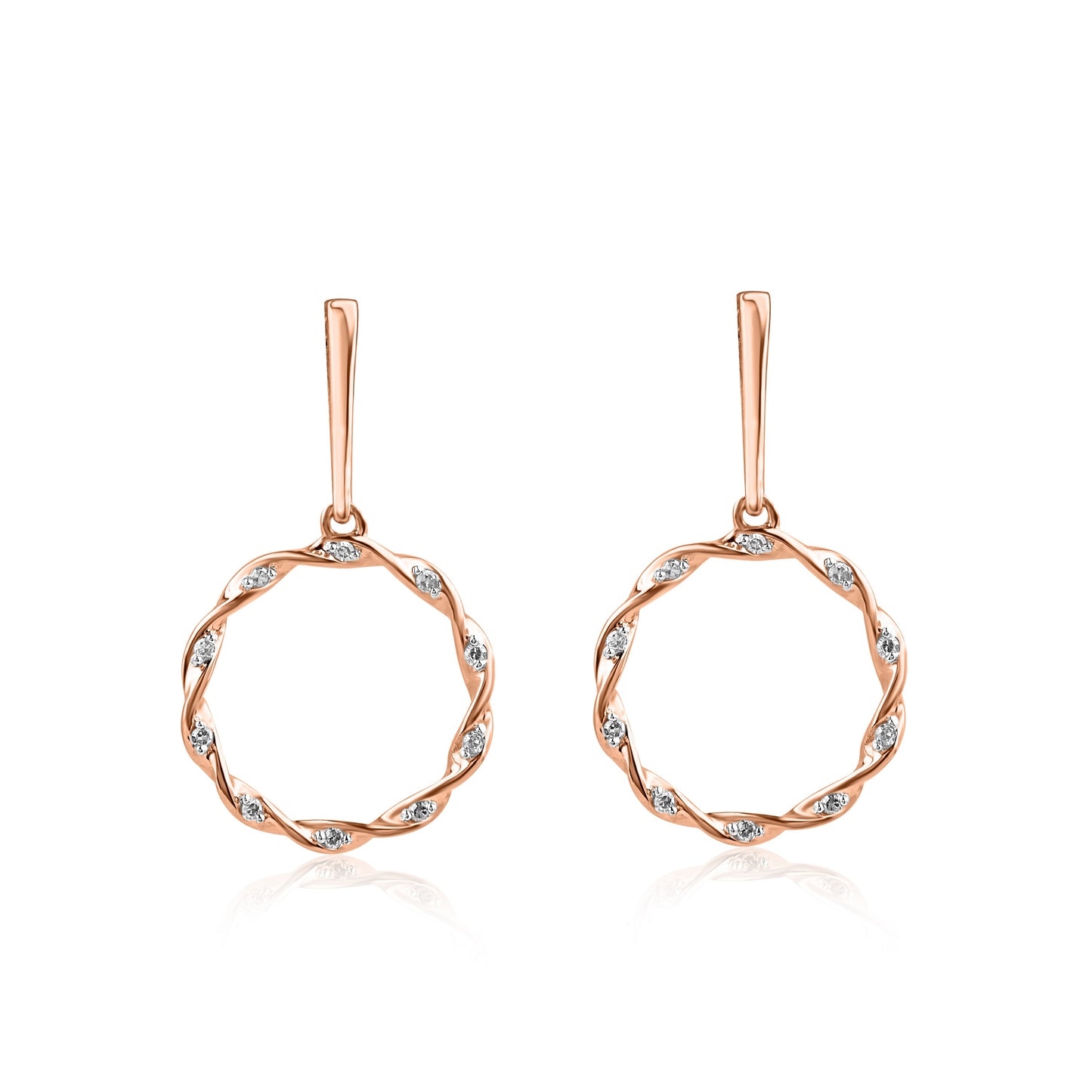 Twisted Circle Stud Earrings in 10KT Gold