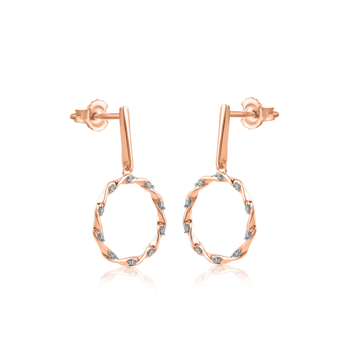 Twisted Circle Stud Earrings in 10KT Gold