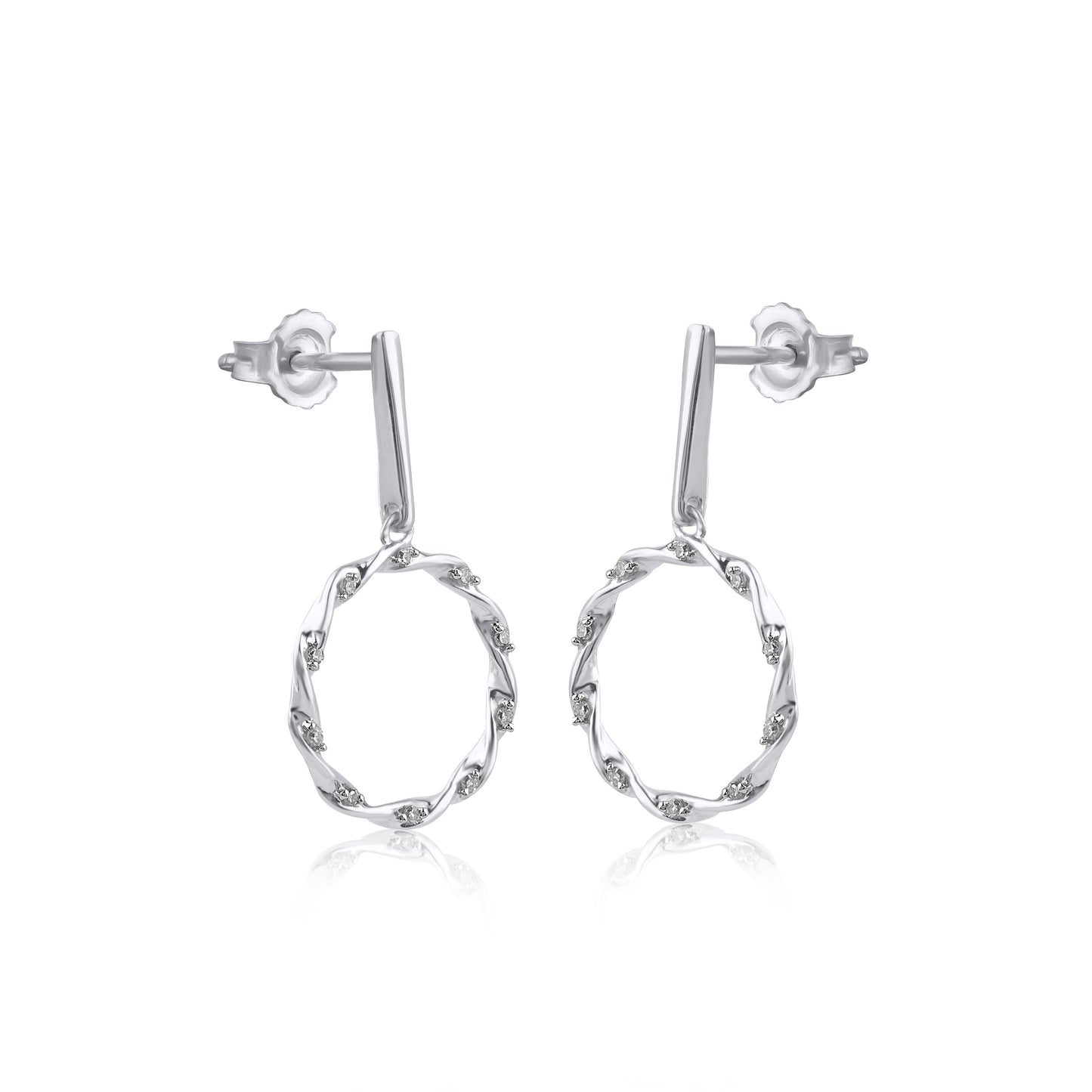Twisted Circle Stud Earrings in 10KT Gold