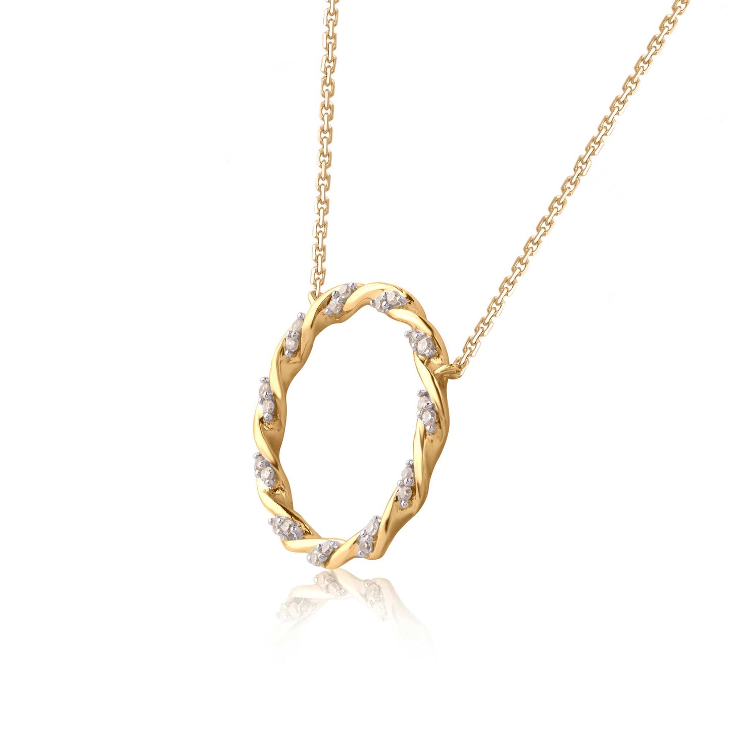 Twisted Circle of Life Pendant Necklace in 10KT Gold