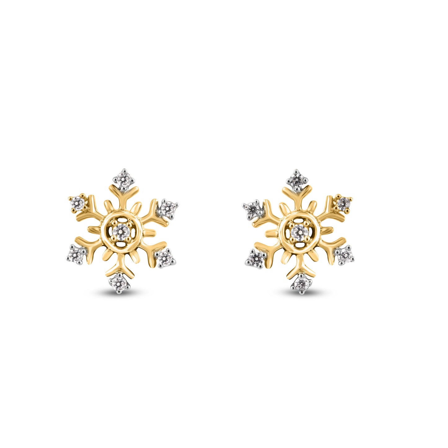 Snowflake Stud Earrings in 10KT Gold