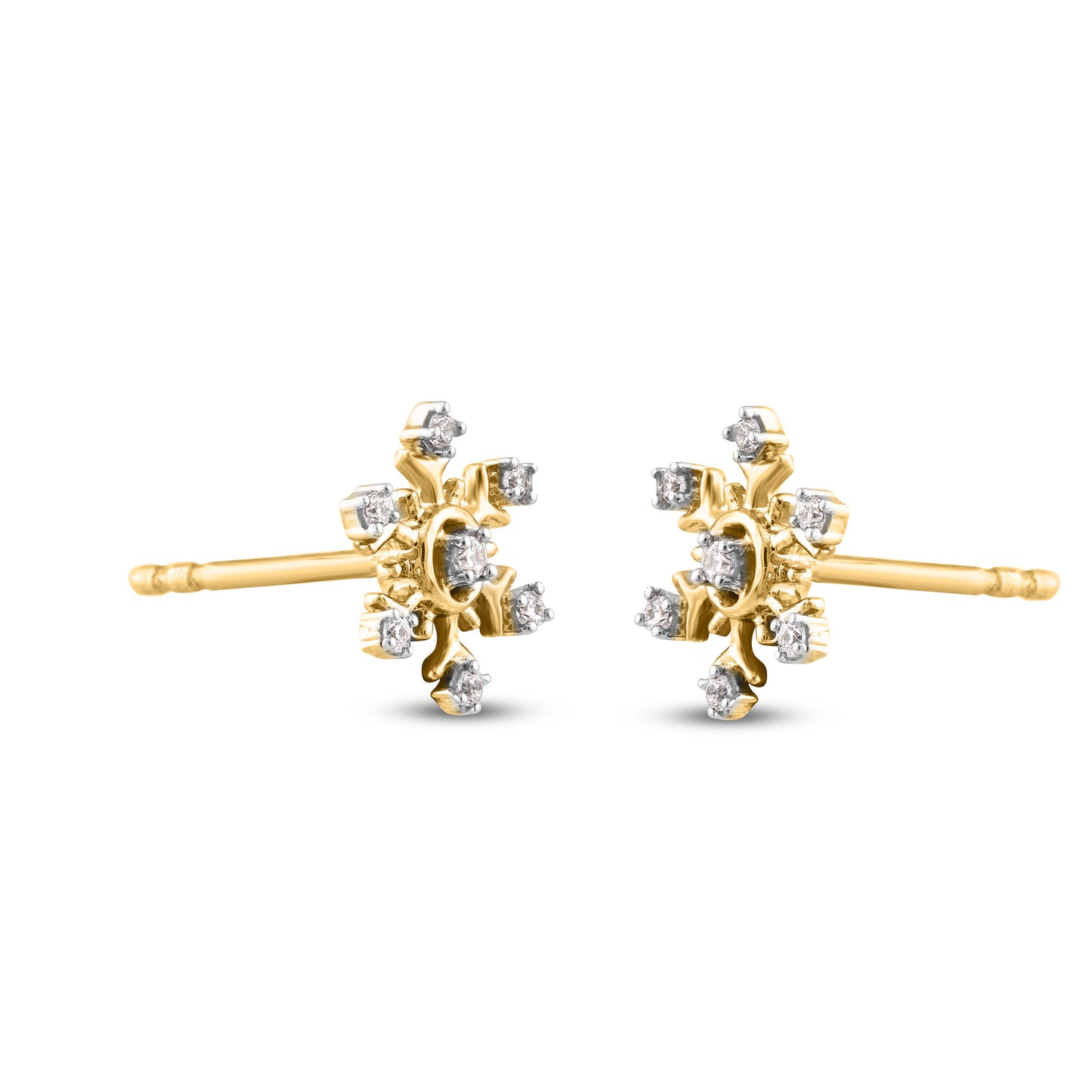Snowflake Stud Earrings in 10KT Gold