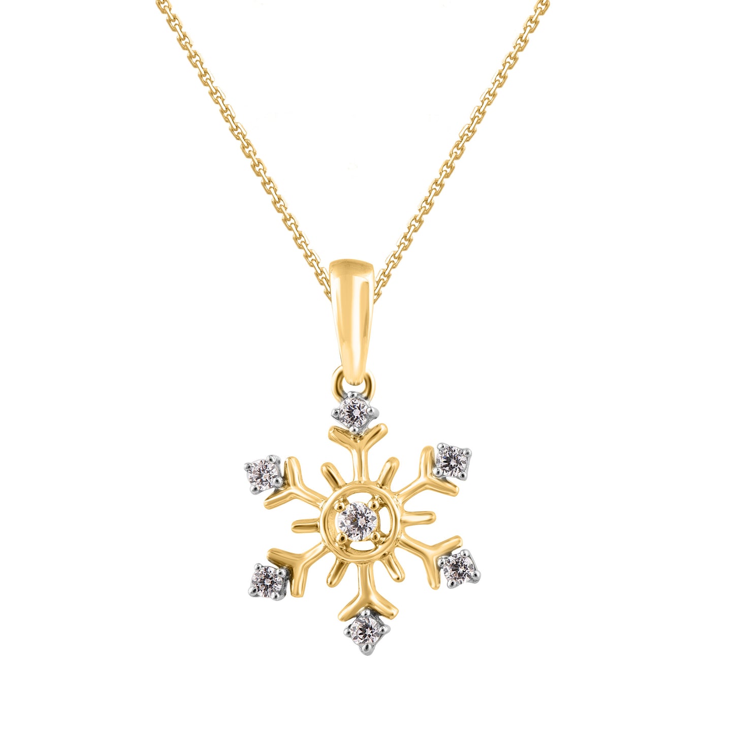 Snowflake Pendant Necklace in 10KT Gold