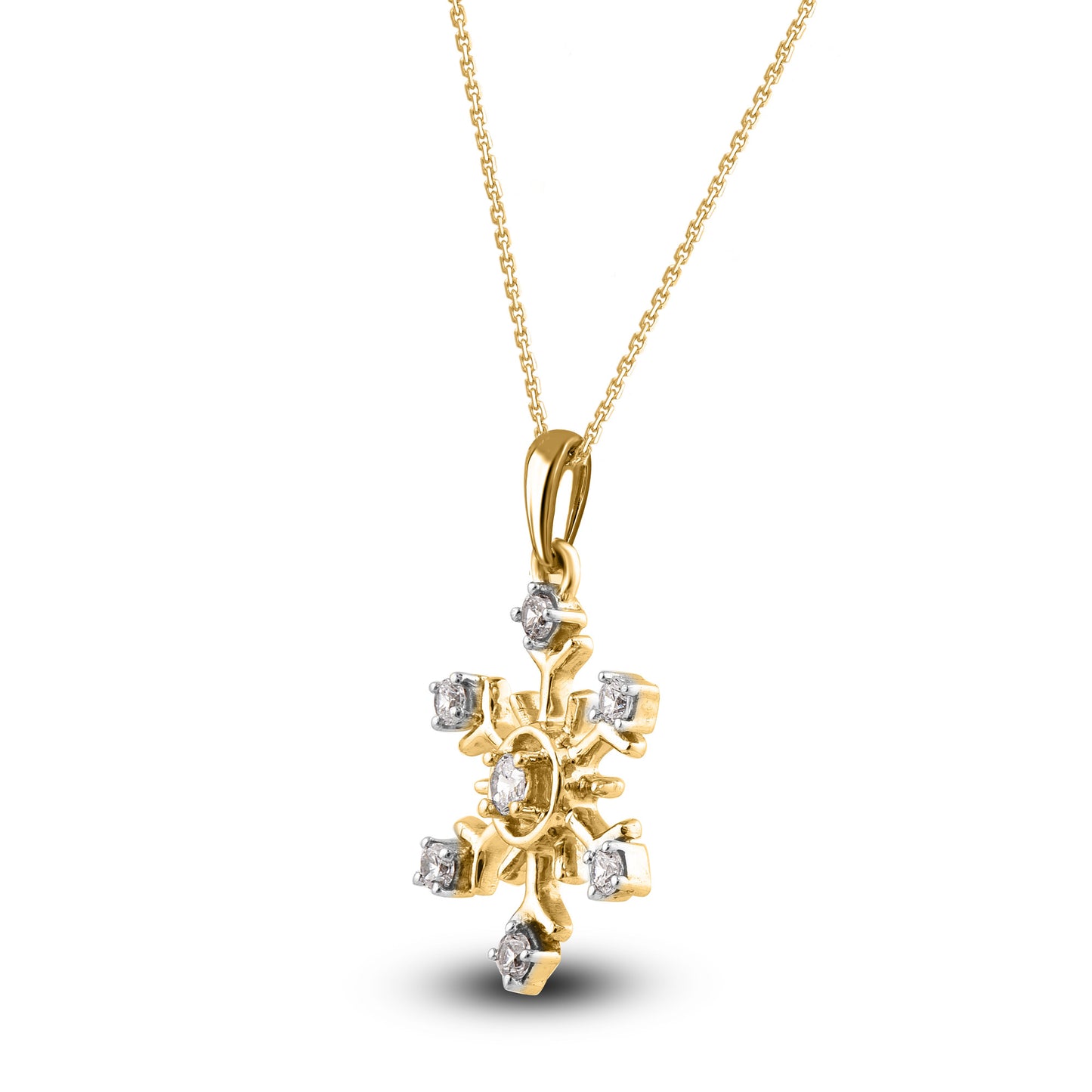 Snowflake Pendant Necklace in 10KT Gold