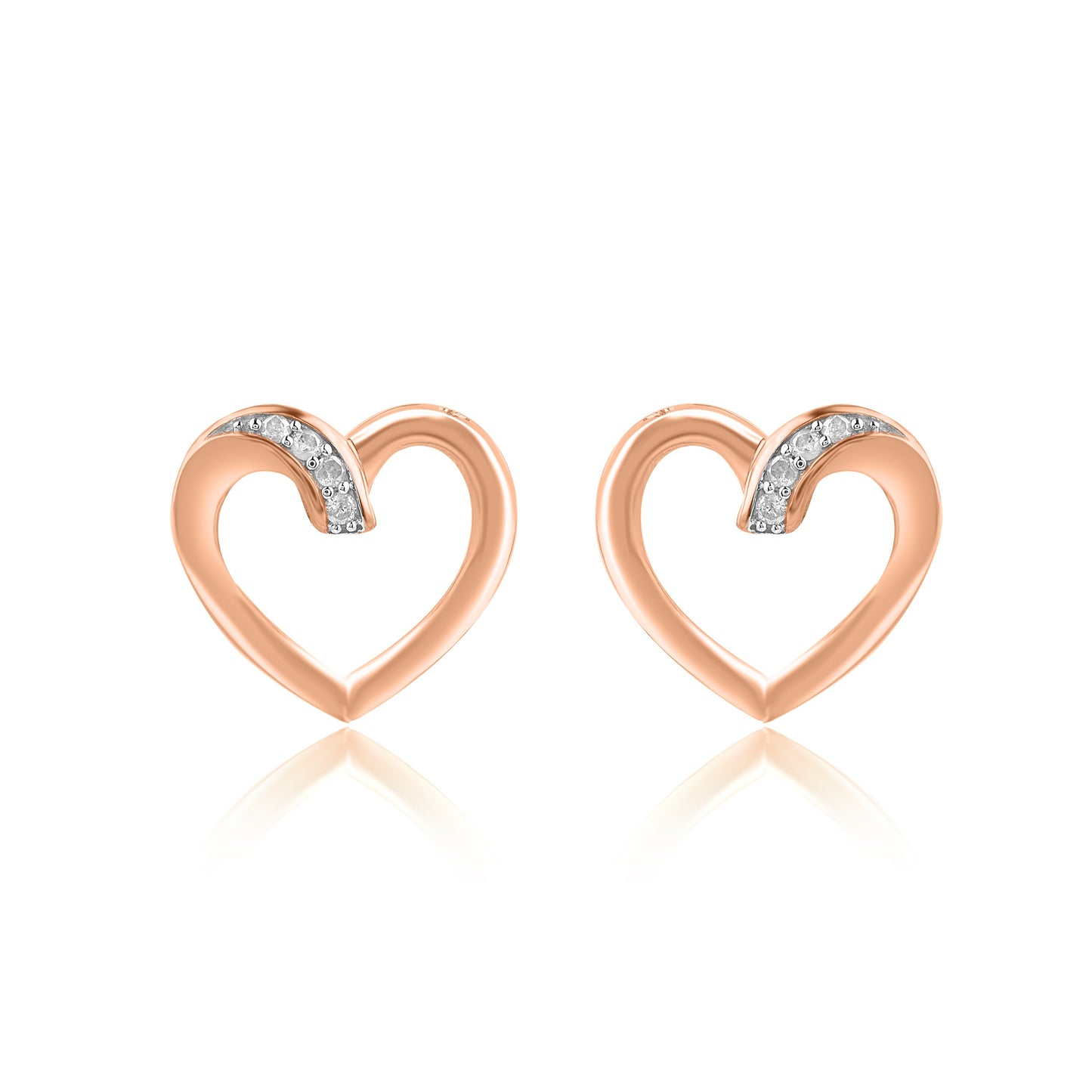 Heart Stud Earrings in 10KT Gold