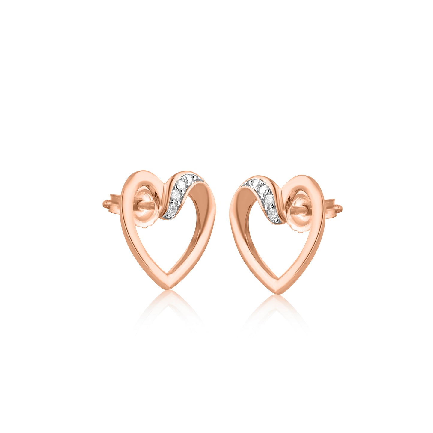 Heart Stud Earrings in 10KT Gold