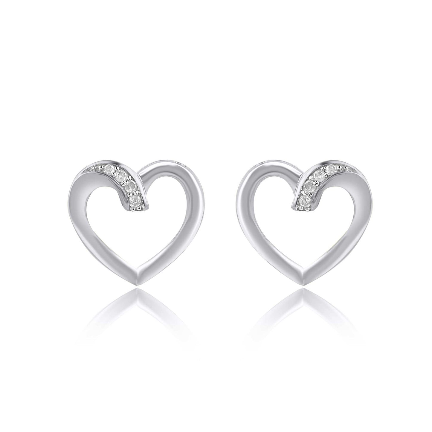 Heart Stud Earrings in 10KT Gold