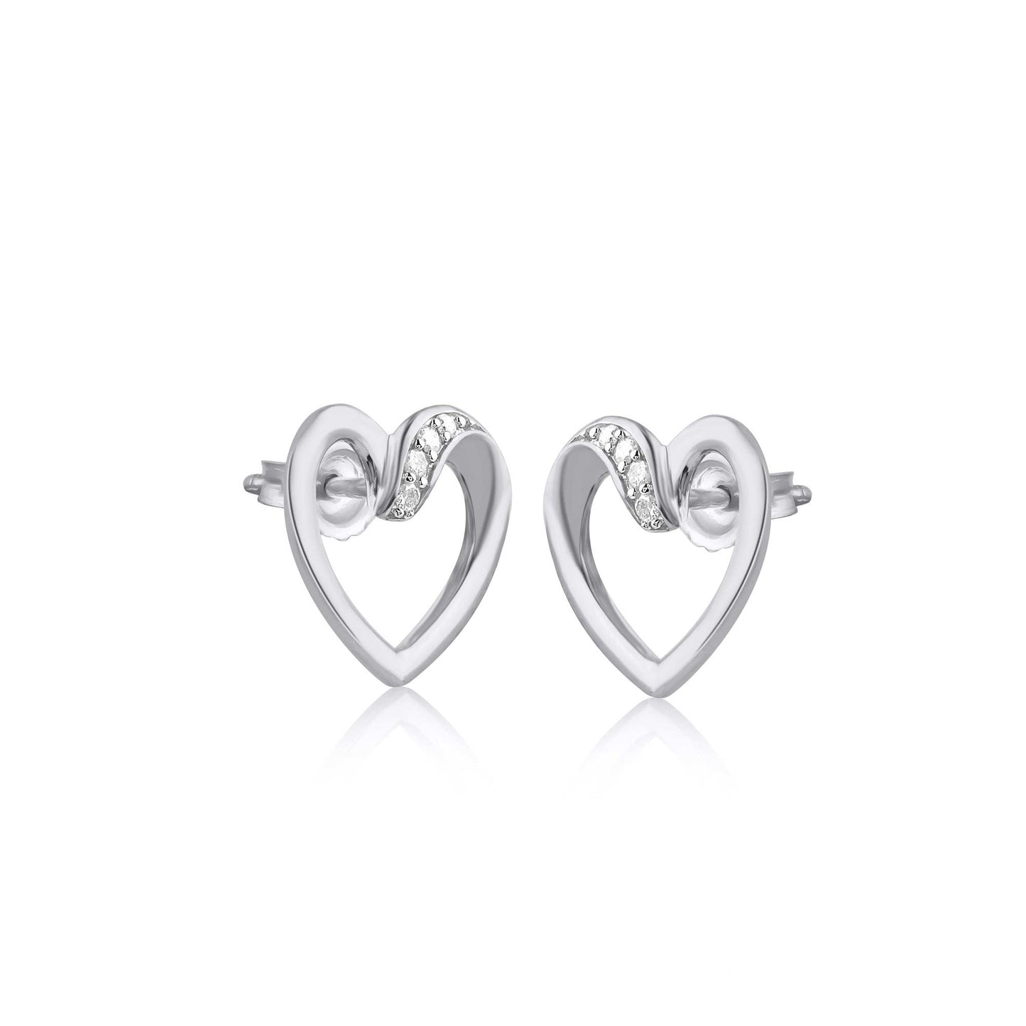 Heart Stud Earrings in 10KT Gold