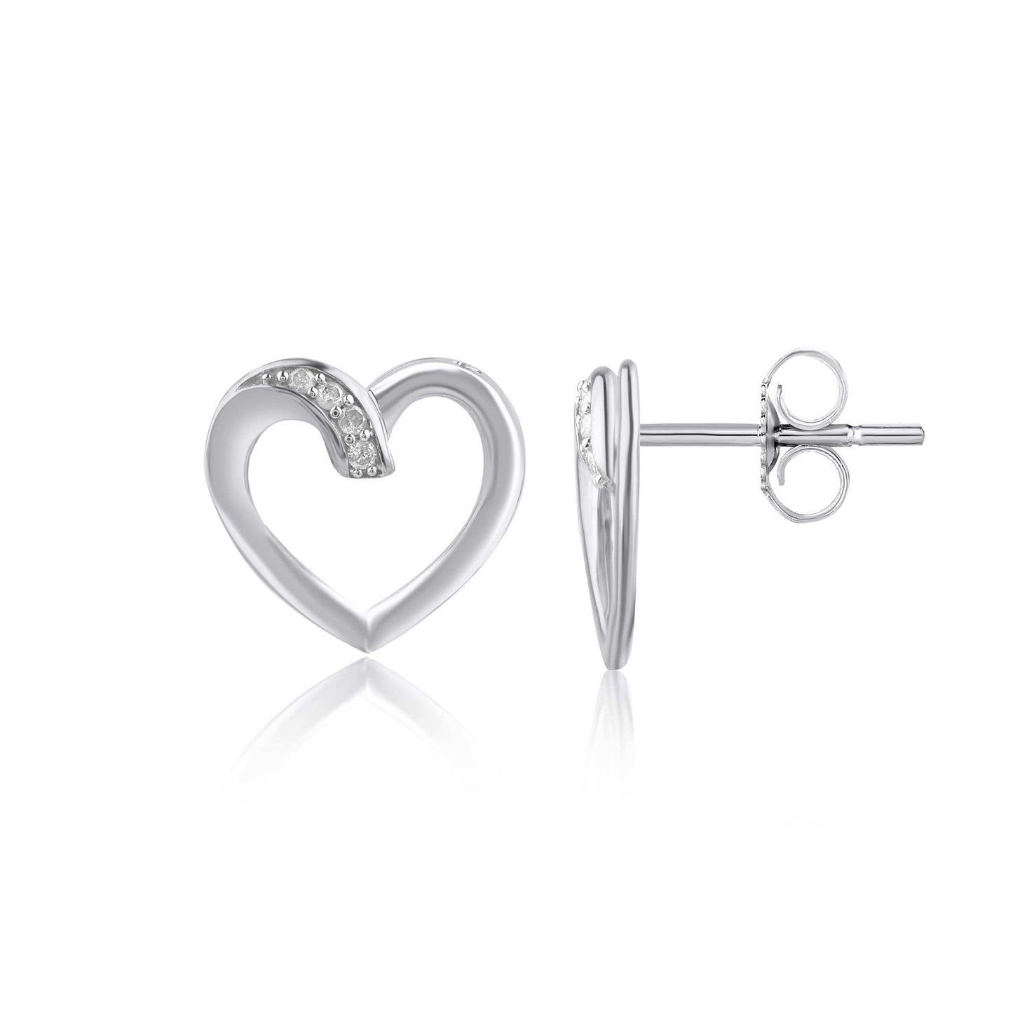 Heart Stud Earrings in 10KT Gold