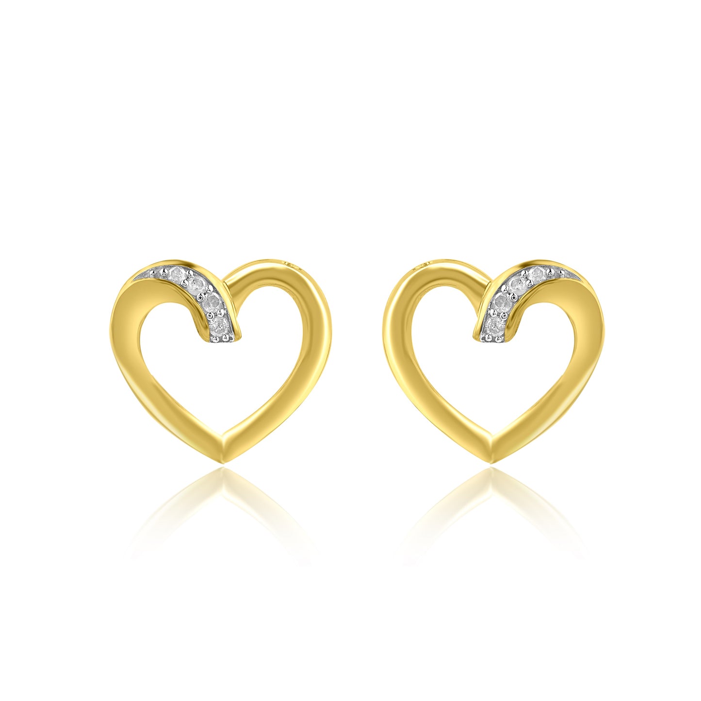 Heart Stud Earrings in 10KT Gold