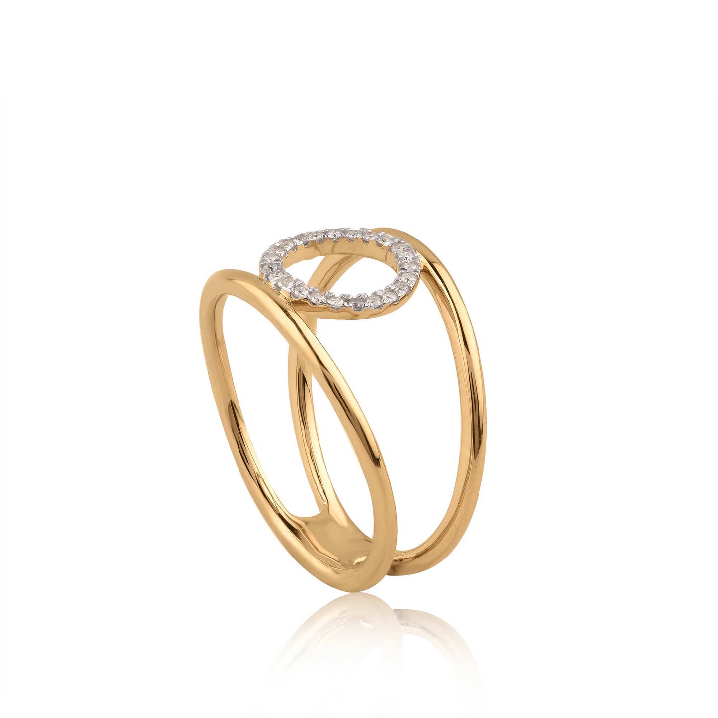 Geometric Circle Ring in 10KT Gold