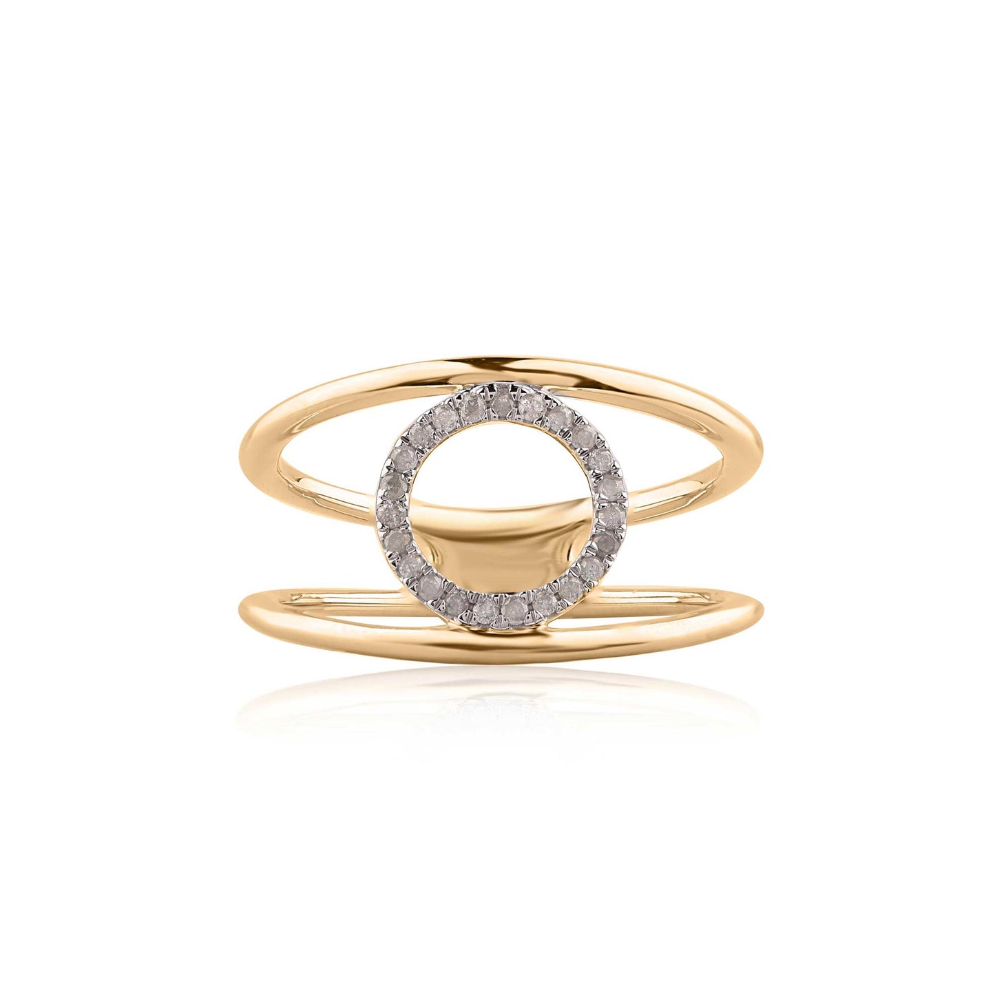 Geometric Circle Ring in 10KT Gold