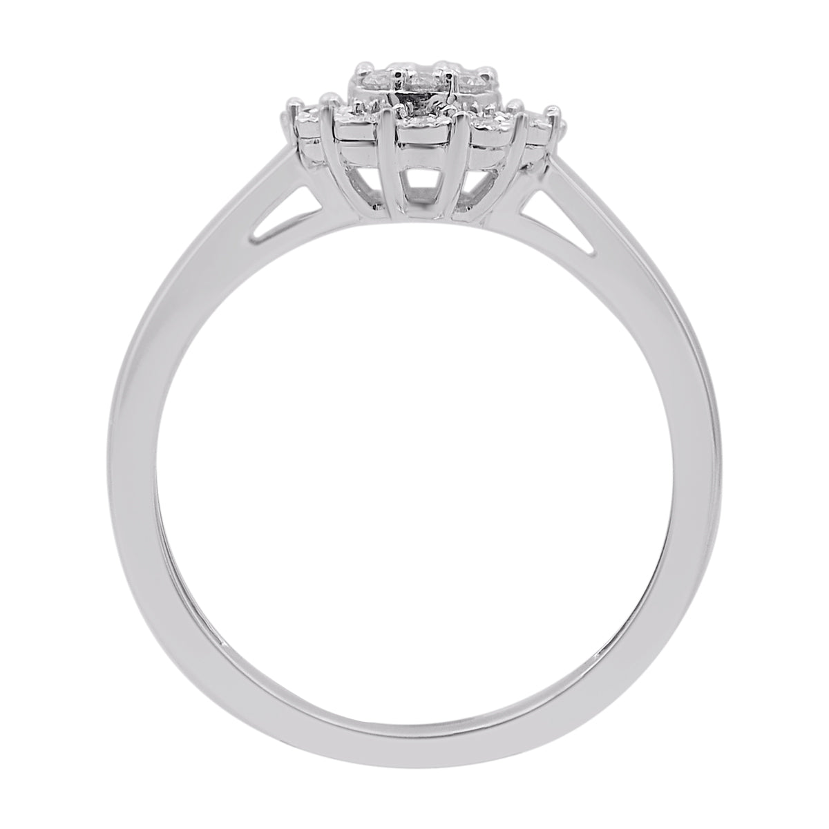 0.20 Carat Natural Diamond 14 Karat White Gold Halo Engagement Ring