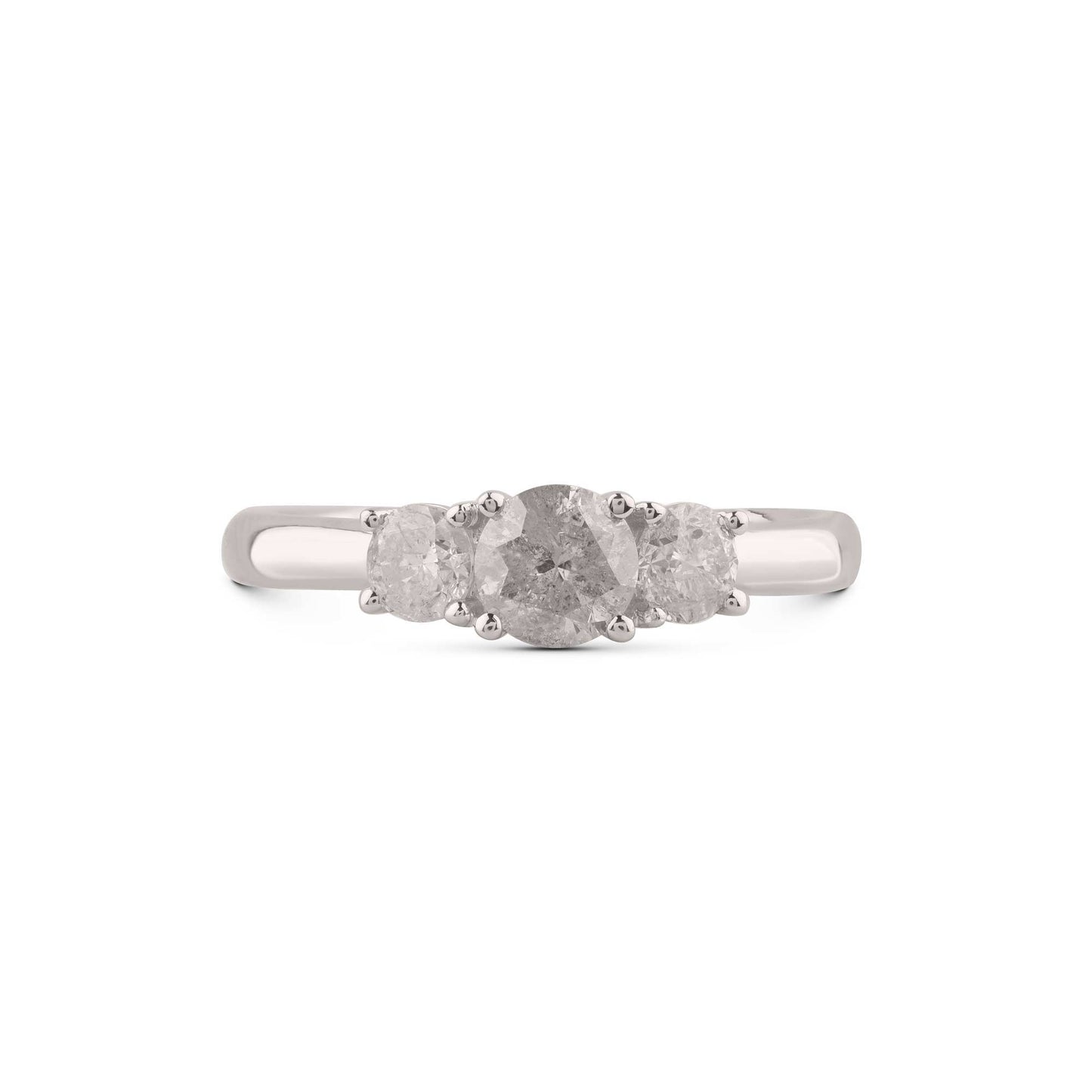 Three-Stone Engagement Ring in 14KT White Gold