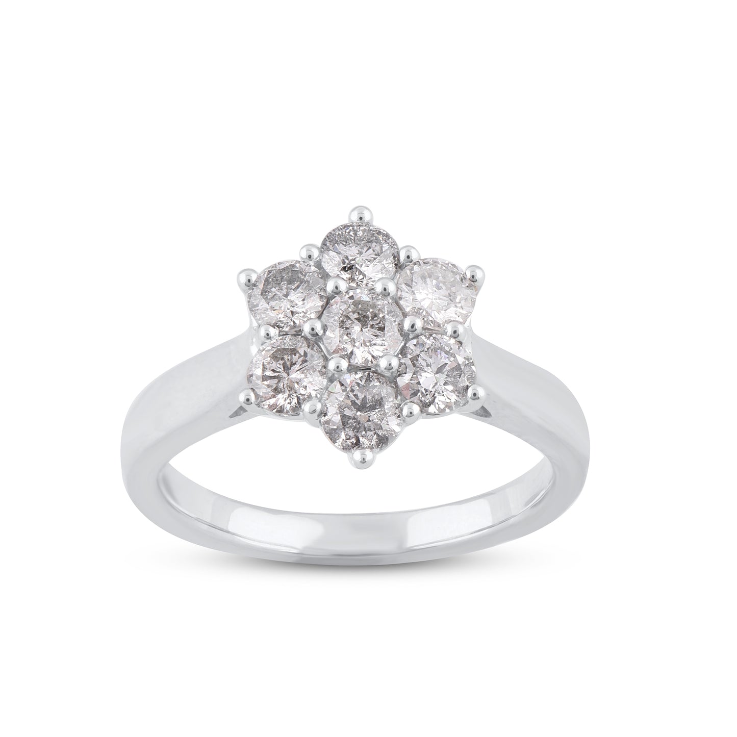 1.25 CT Floral Cluster Diamond Ring in 14KT Gold