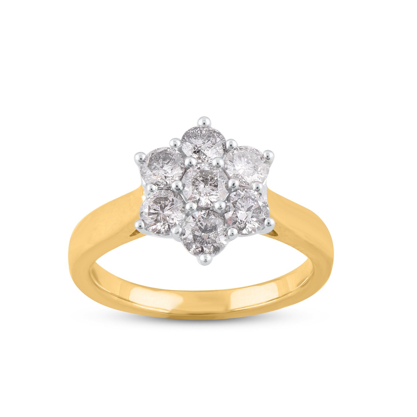 1.25 CT Floral Cluster Diamond Ring in 14KT Gold
