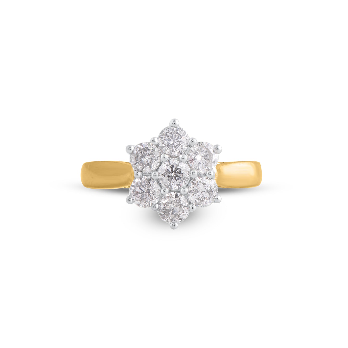 1.25 CT Floral Cluster Diamond Ring in 14KT Gold