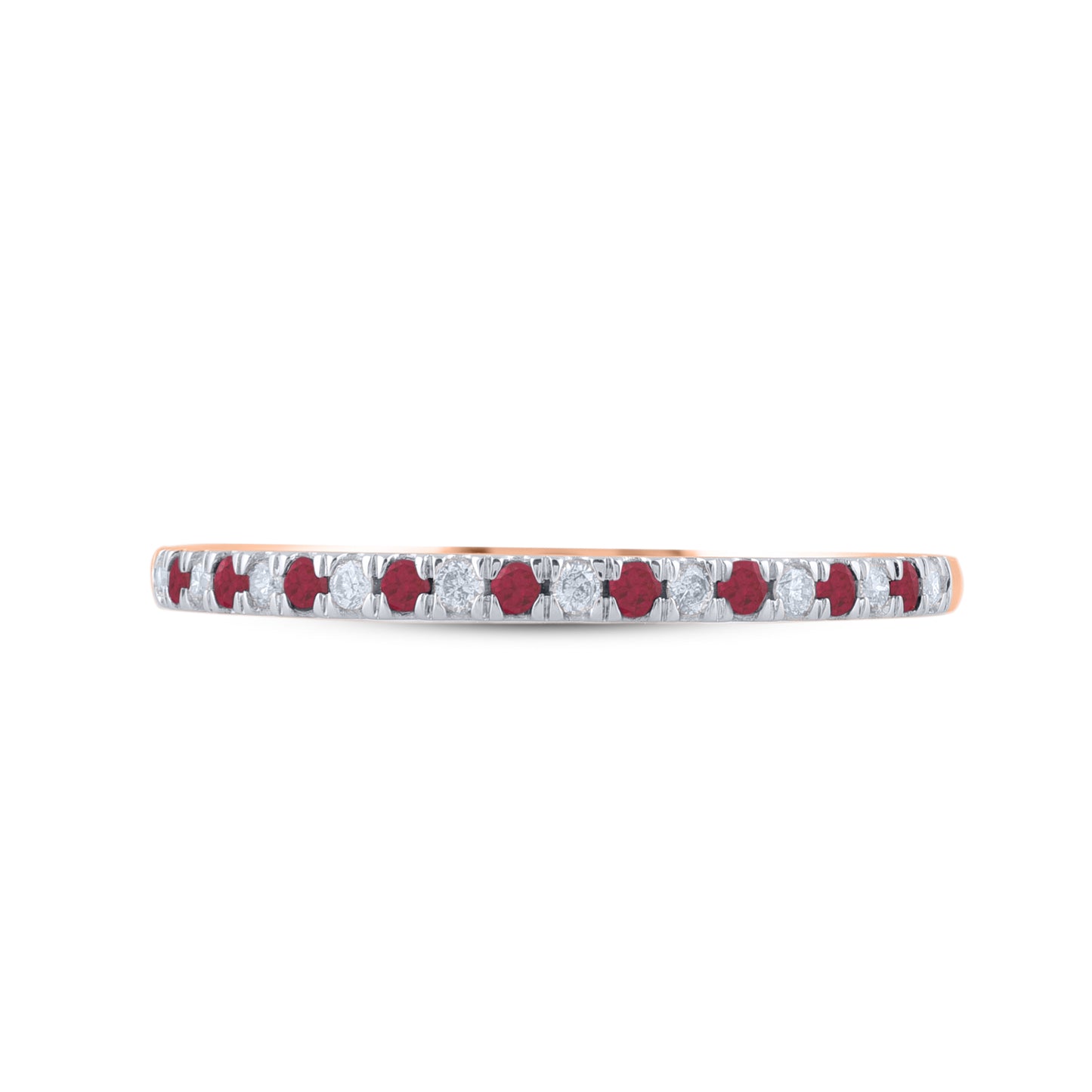 0.10 CT Diamond & Ruby Stacking Ring 10KT Gold