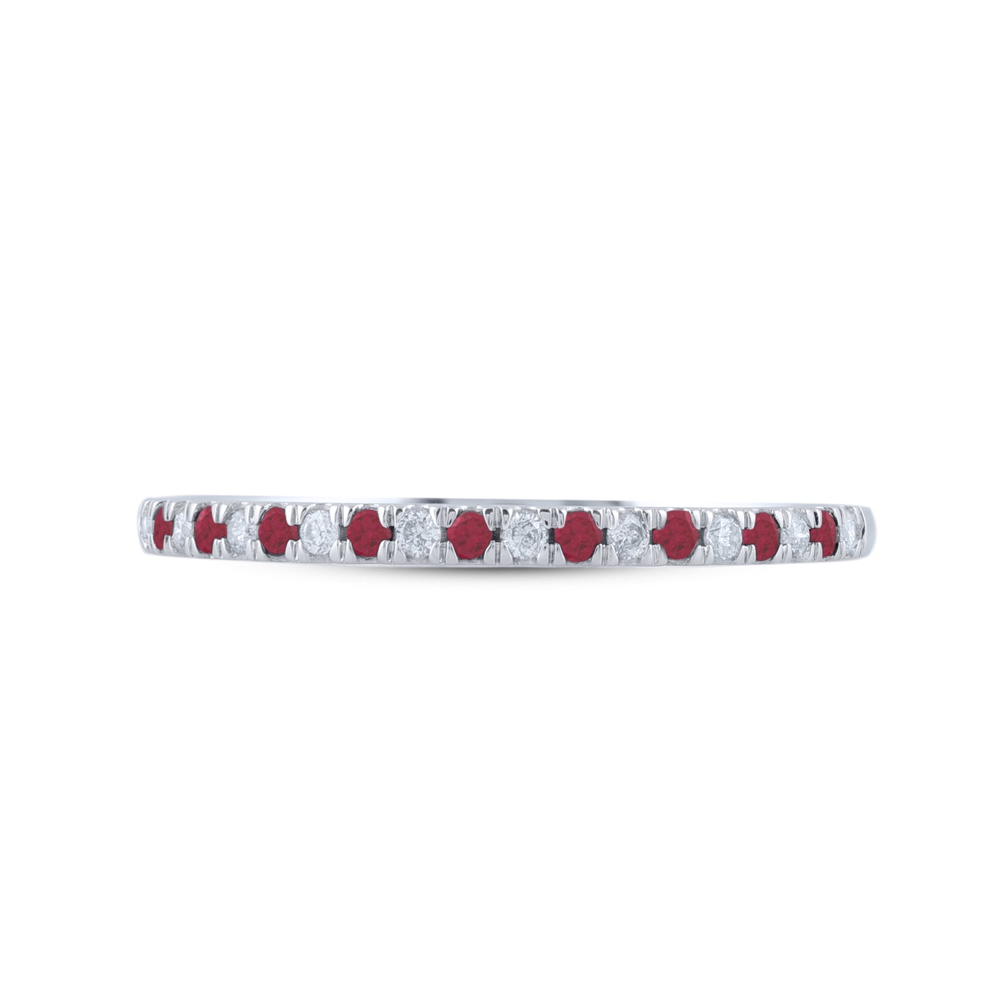 0.10 CT Diamond & Ruby Stacking Ring 10KT Gold