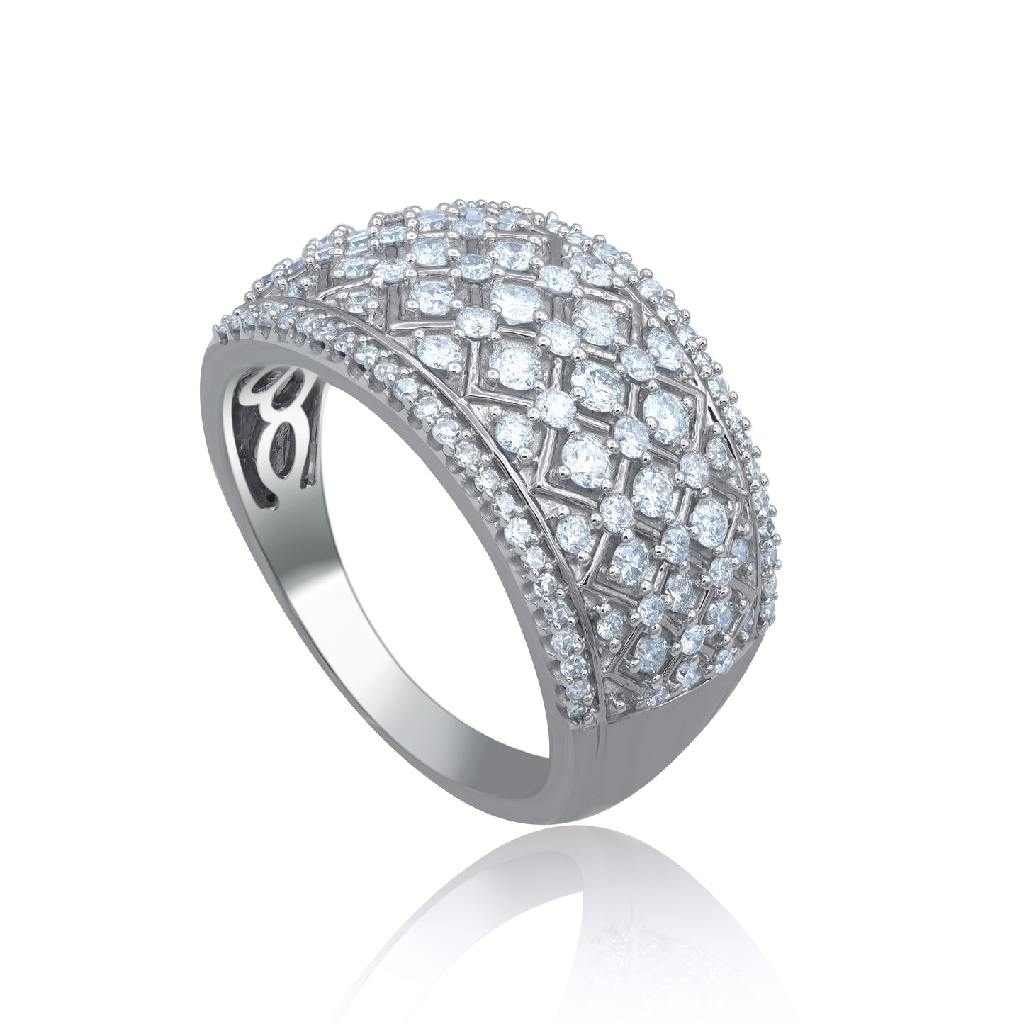 Natural Diamond Multi Row Wedding Band Ring in 14kt Gold