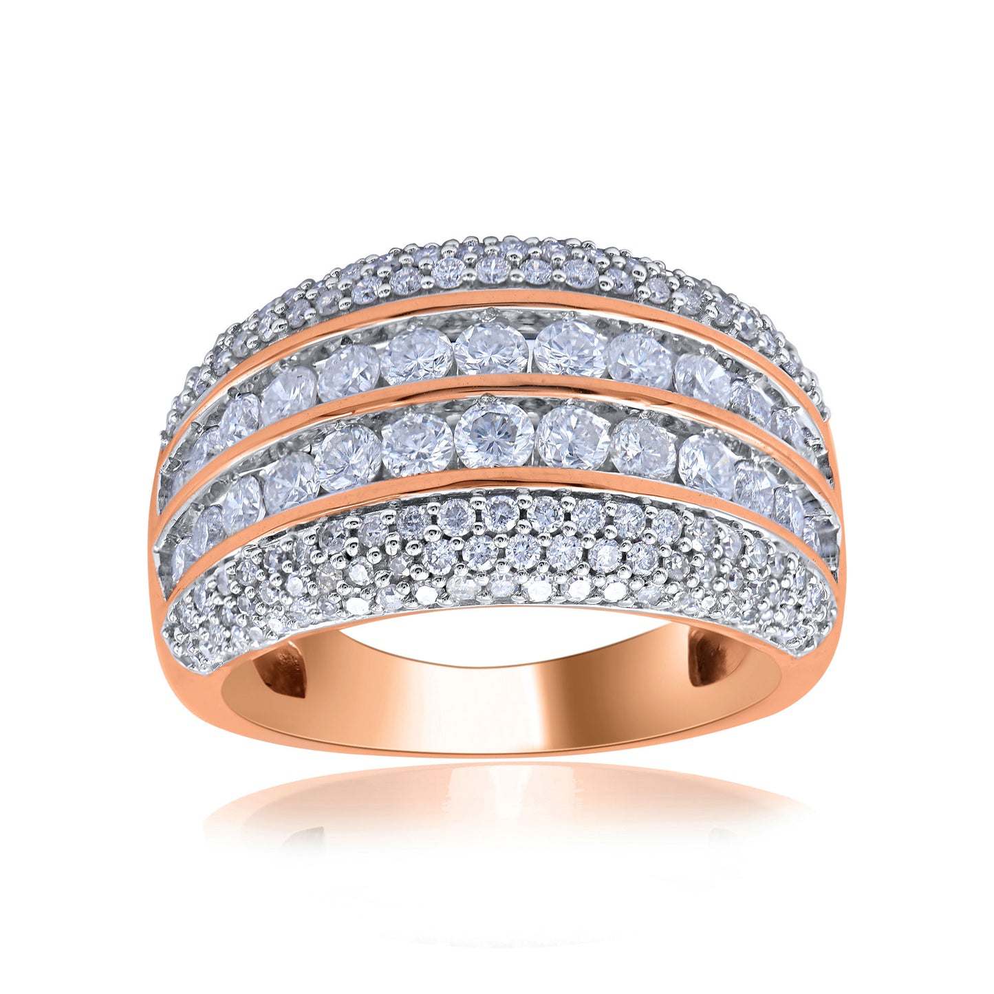 Multi Row Wedding Band Ring in 14kt Gold