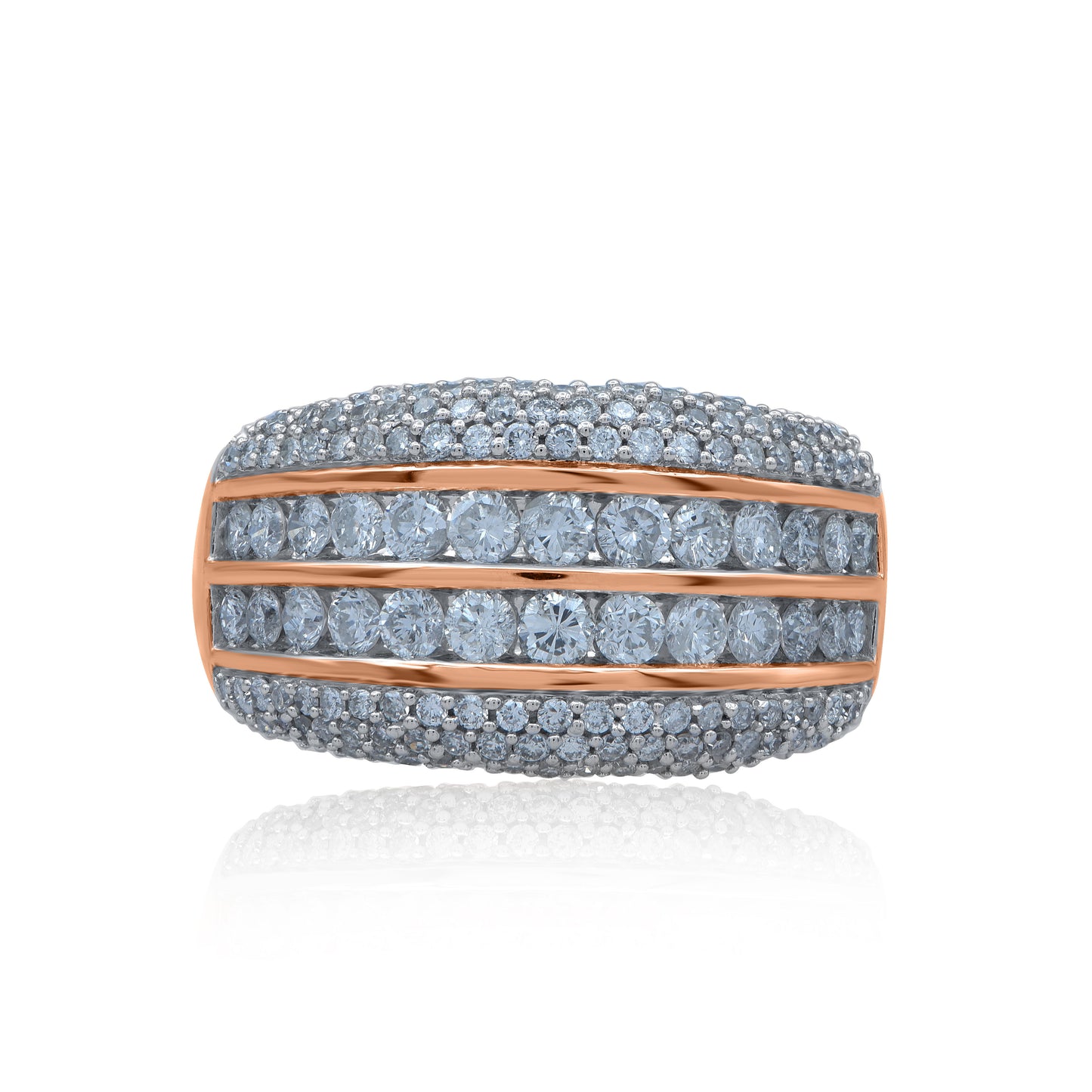 Multi Row Wedding Band Ring in 14kt Gold