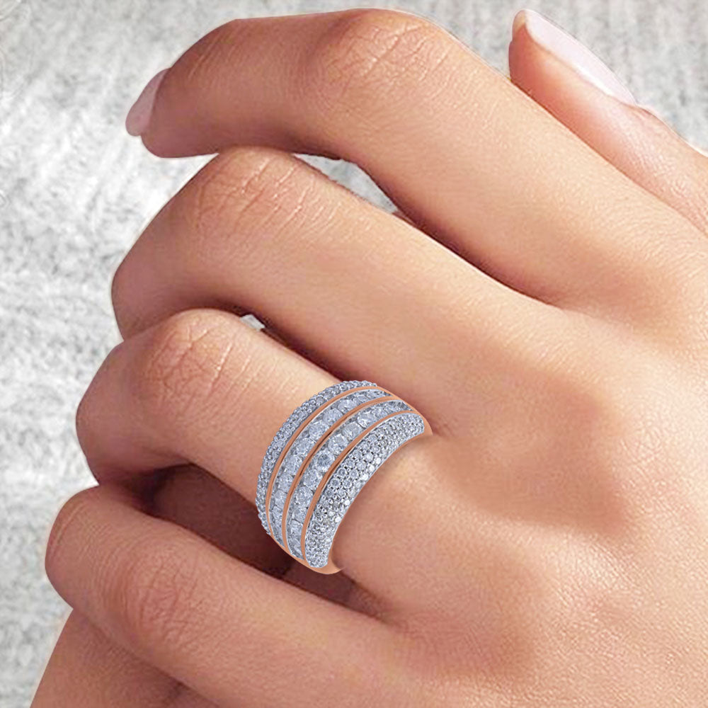 Multi Row Wedding Band Ring in 14kt Gold