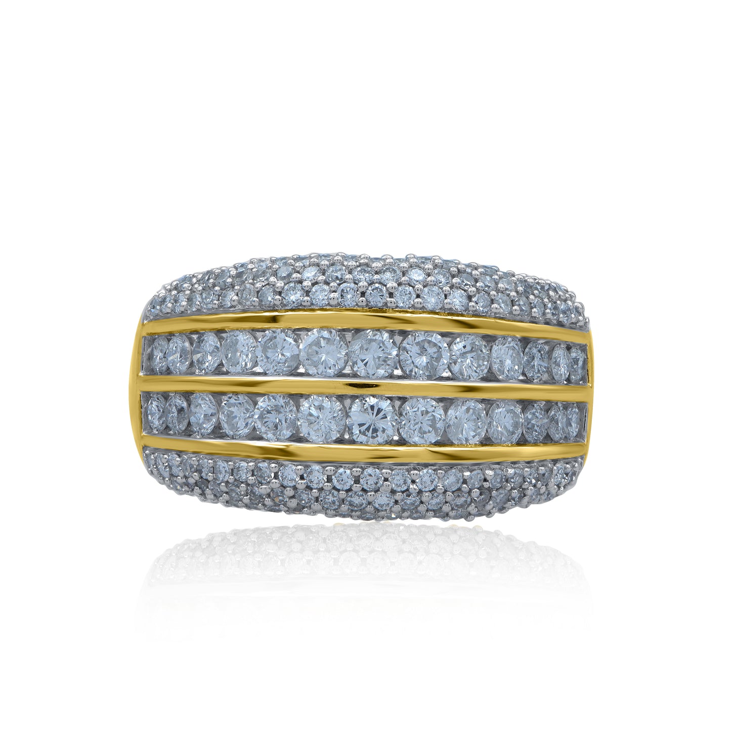 Multi Row Wedding Band Ring in 14kt Gold