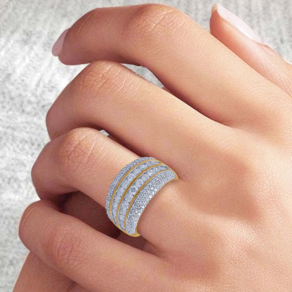 Multi Row Wedding Band Ring in 14kt Gold
