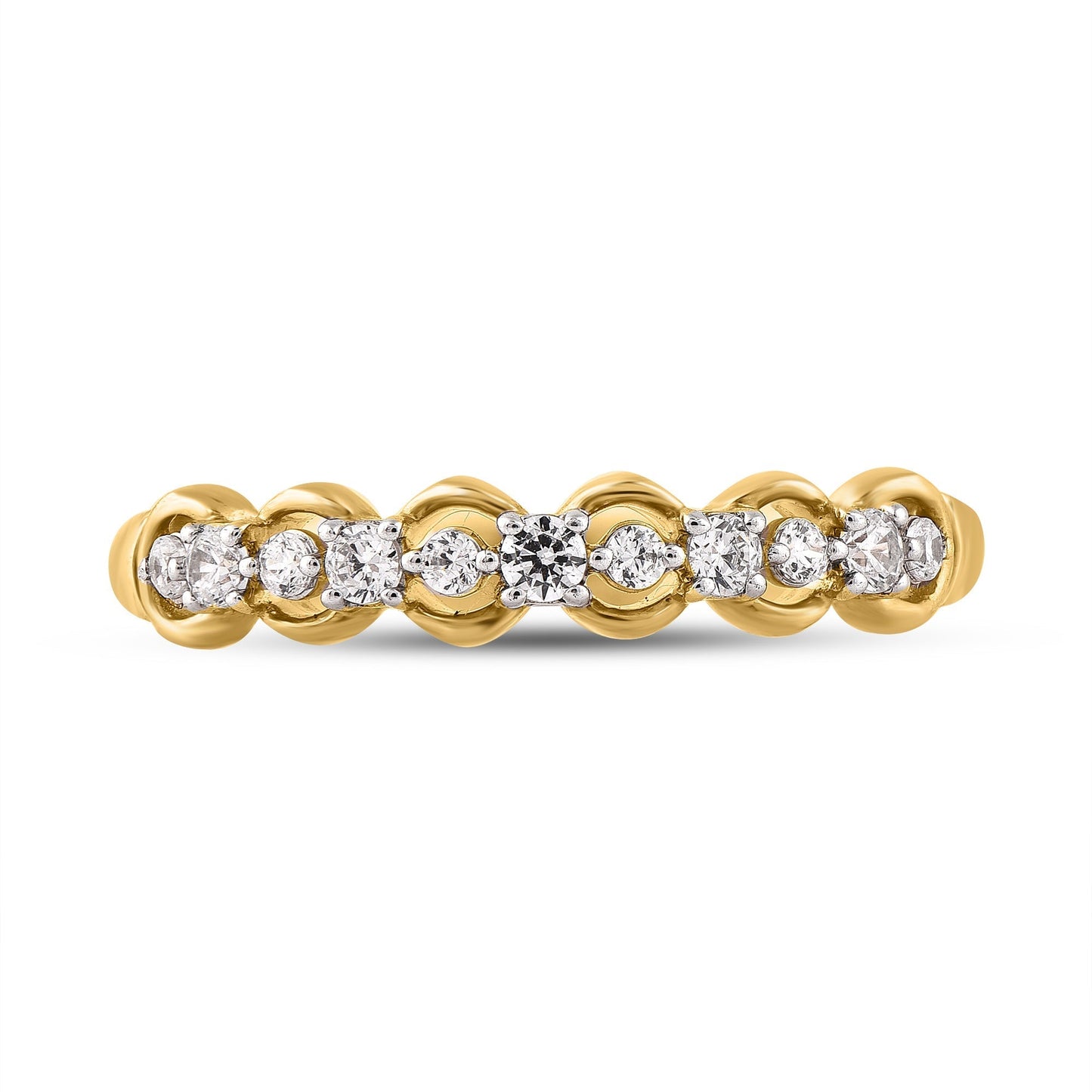 Half Eternity Wedding Band in 10K Yellow Gold