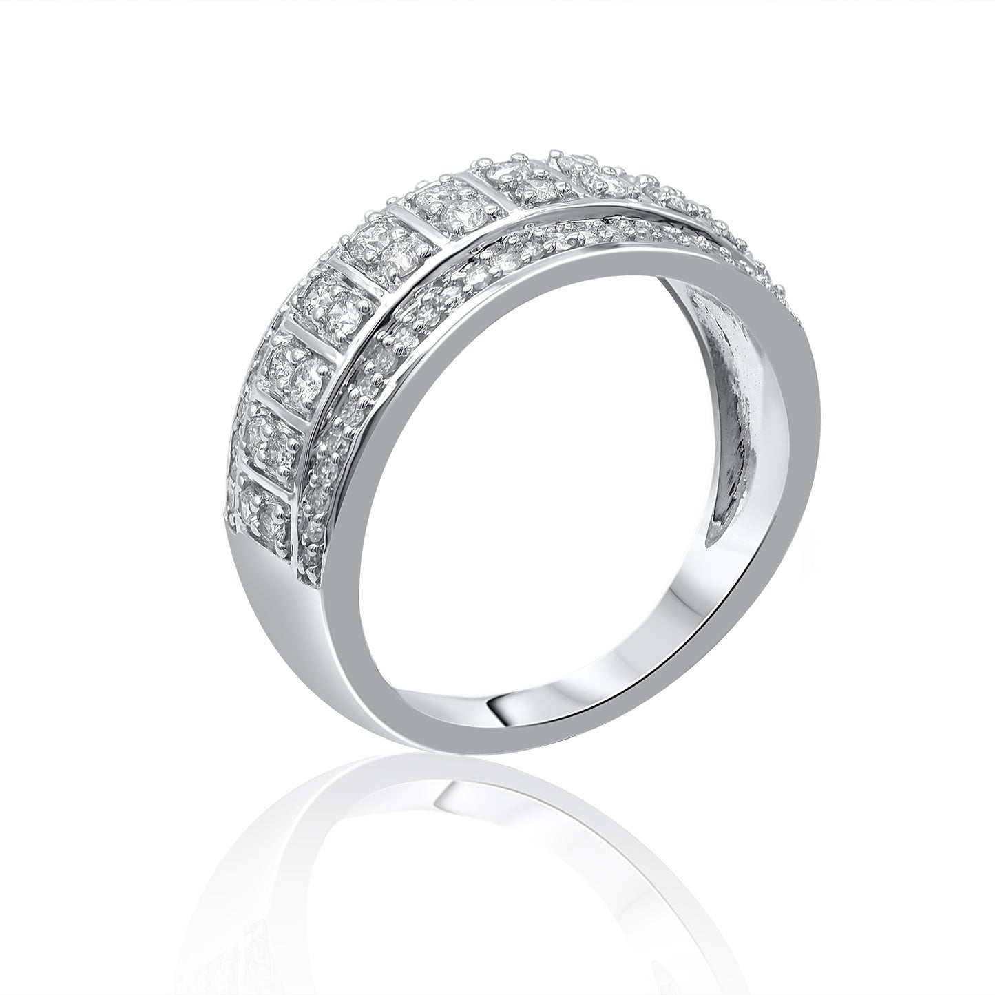 Multi-Row Wedding Band Ring in 10K Gold