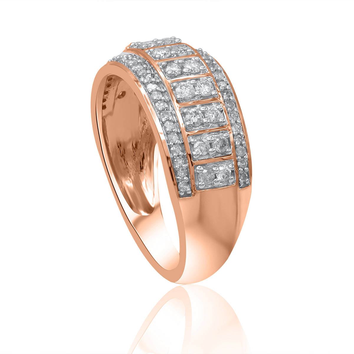 Multi-Row Wedding Band Ring in 10K Gold