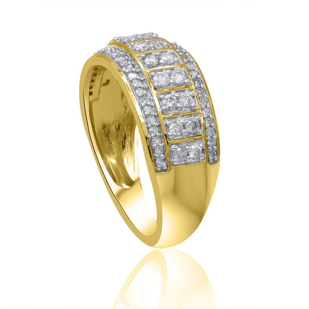 Multi-Row Wedding Band Ring in 10K Gold