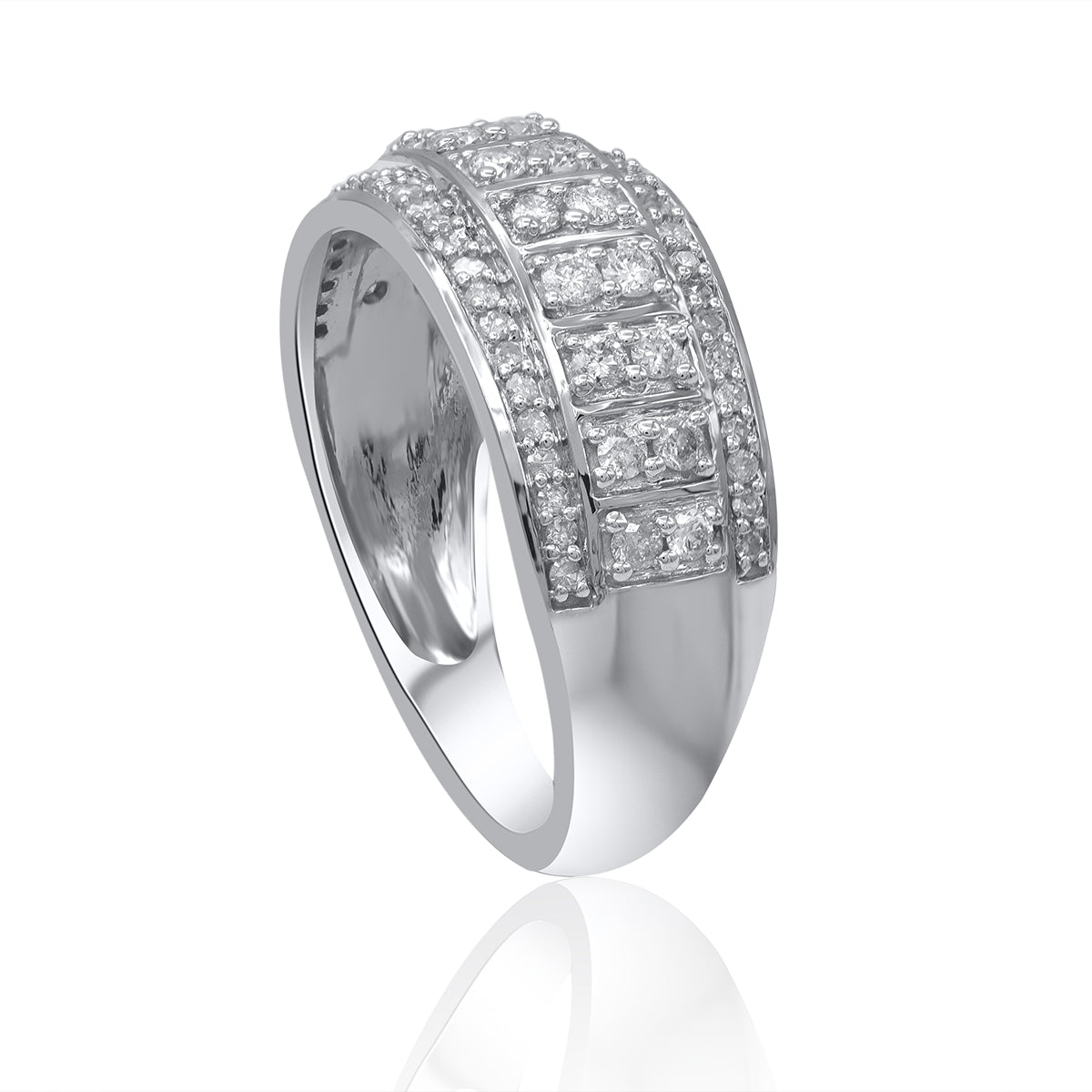 Multi-Row Wedding Band Ring in 10K Gold