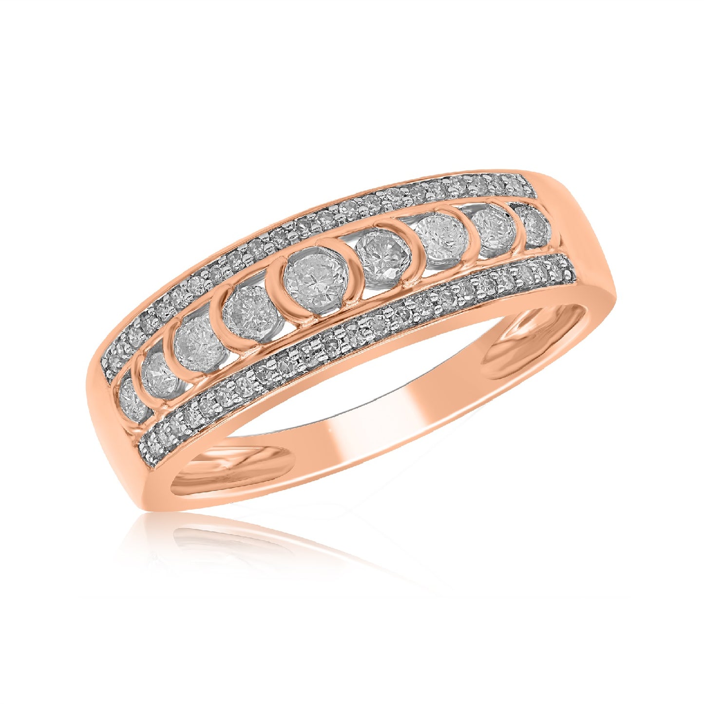 Multi Row Wedding Band in 10K Gold