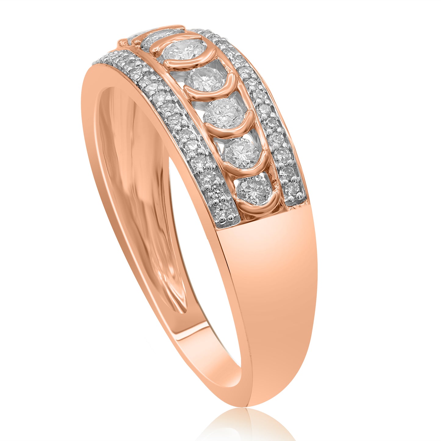 Multi Row Wedding Band in 10K Gold