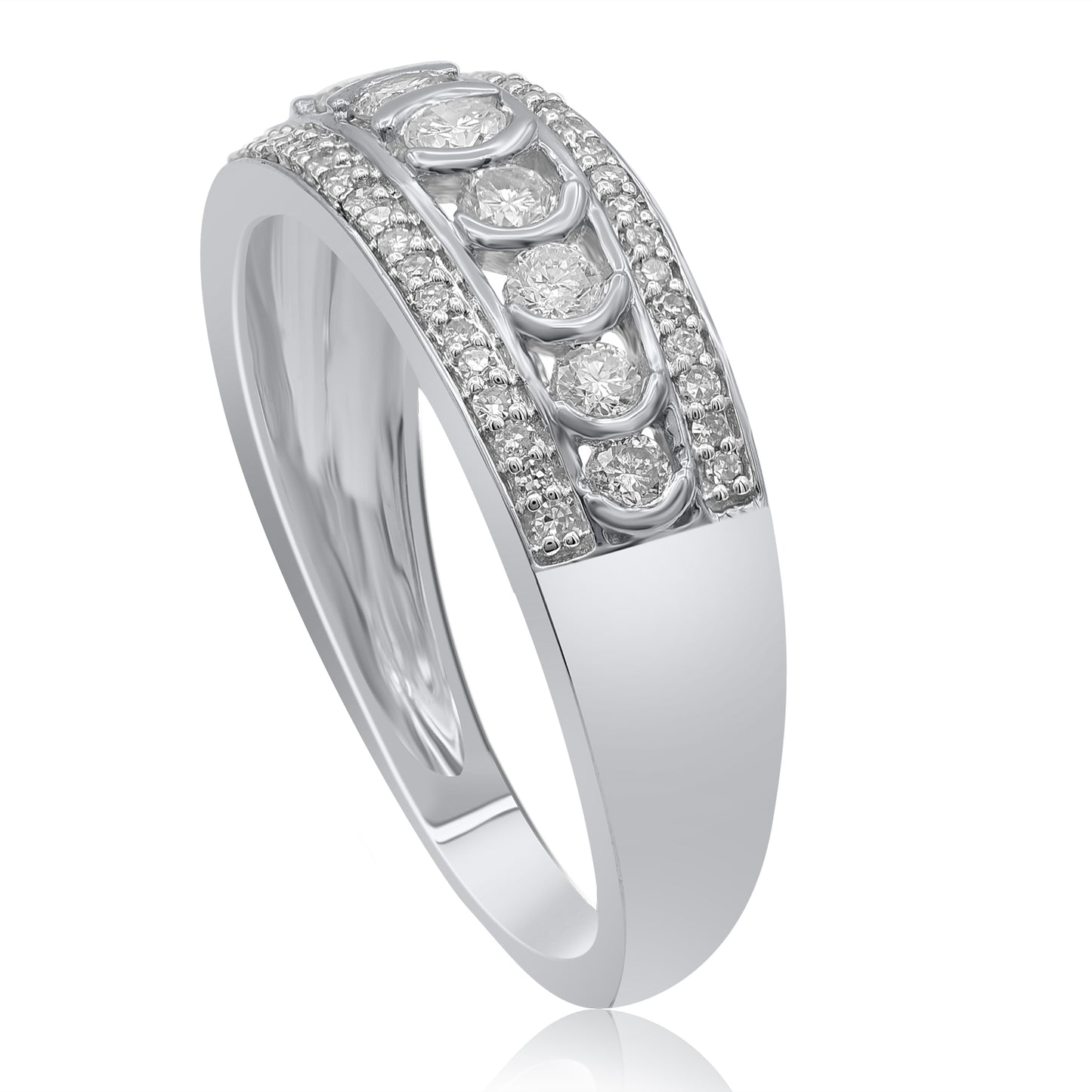 Multi Row Wedding Band in 10K Gold