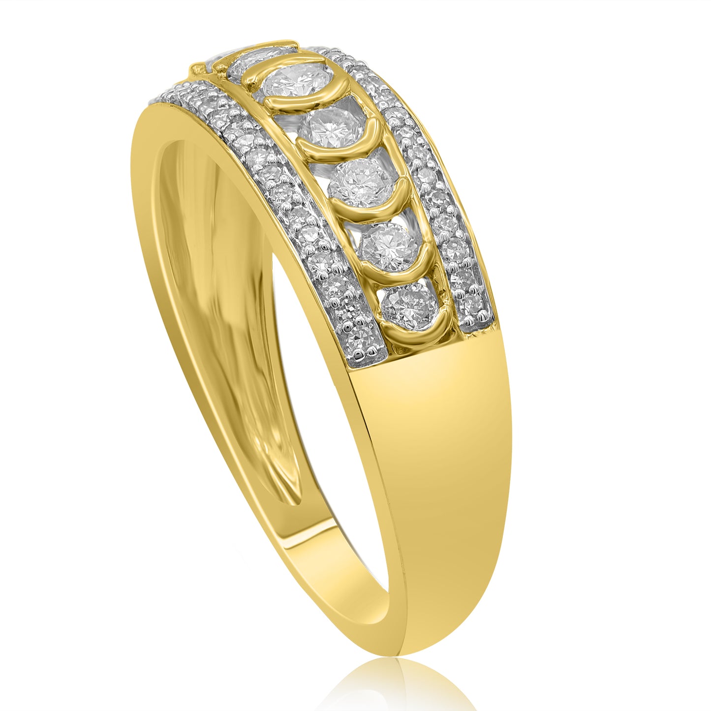 Multi Row Wedding Band in 10K Gold